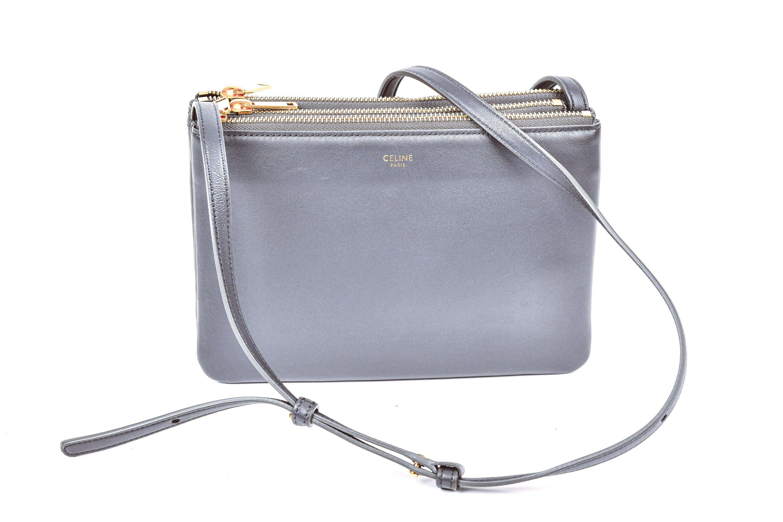 Celine Trio Crossbody Bag in Grey Vault 55