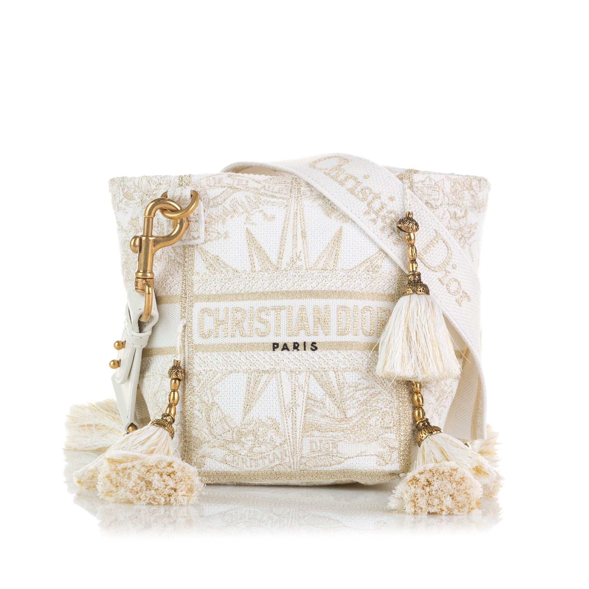 Dior Small D Bubble Bucket Bag in White and Gold – Vault 55