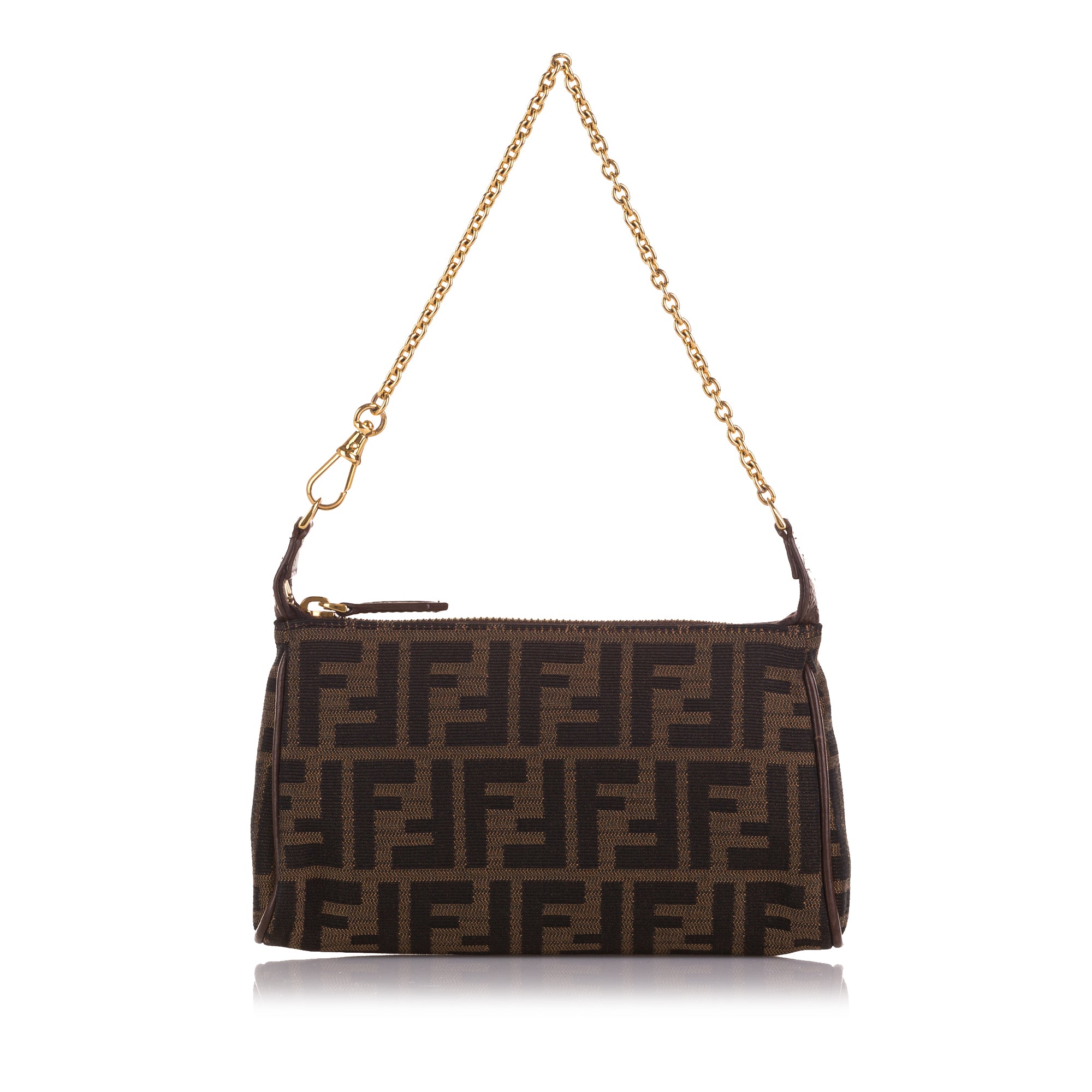 Fendi Monogram Zucca Tobacco Mini Pochette Brown