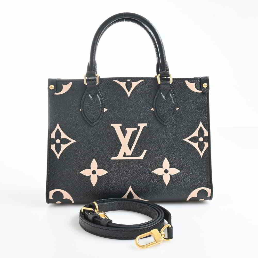 Louis Vuitton Black & Beige Monogram Empreinte Onthego MM