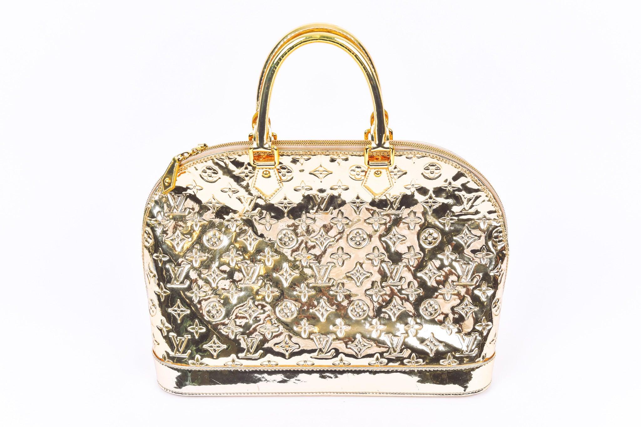 Louis Vuitton Gold Monogram Vernis Miroir Alma GM Dome Bag 3lv917