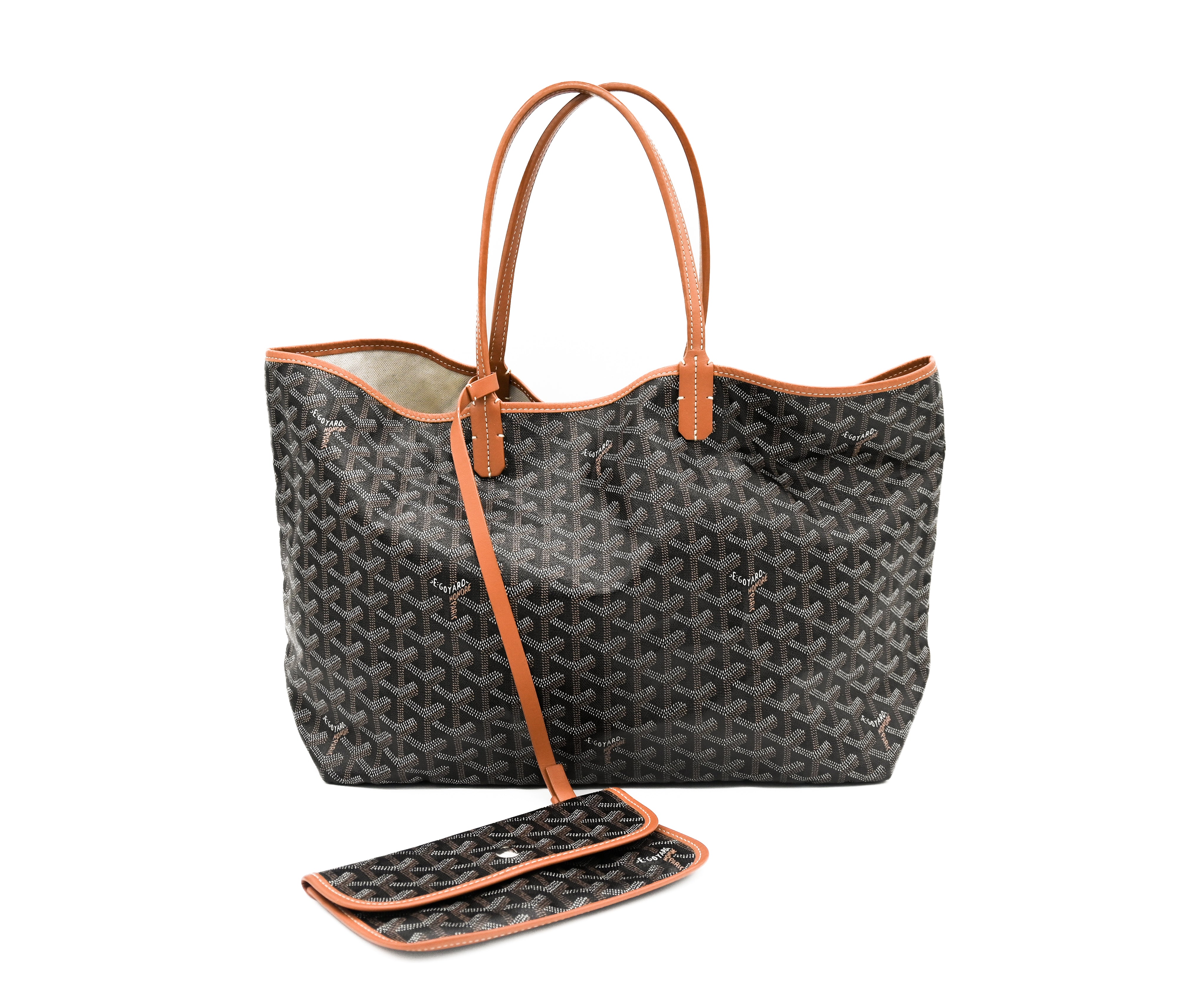 Goyard Saint Louis PM Black/Brown Tote Bag Paris