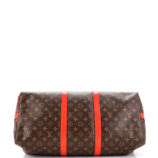 Louis Vuitton Red And Brown Monogram Coated Canvas Keepall