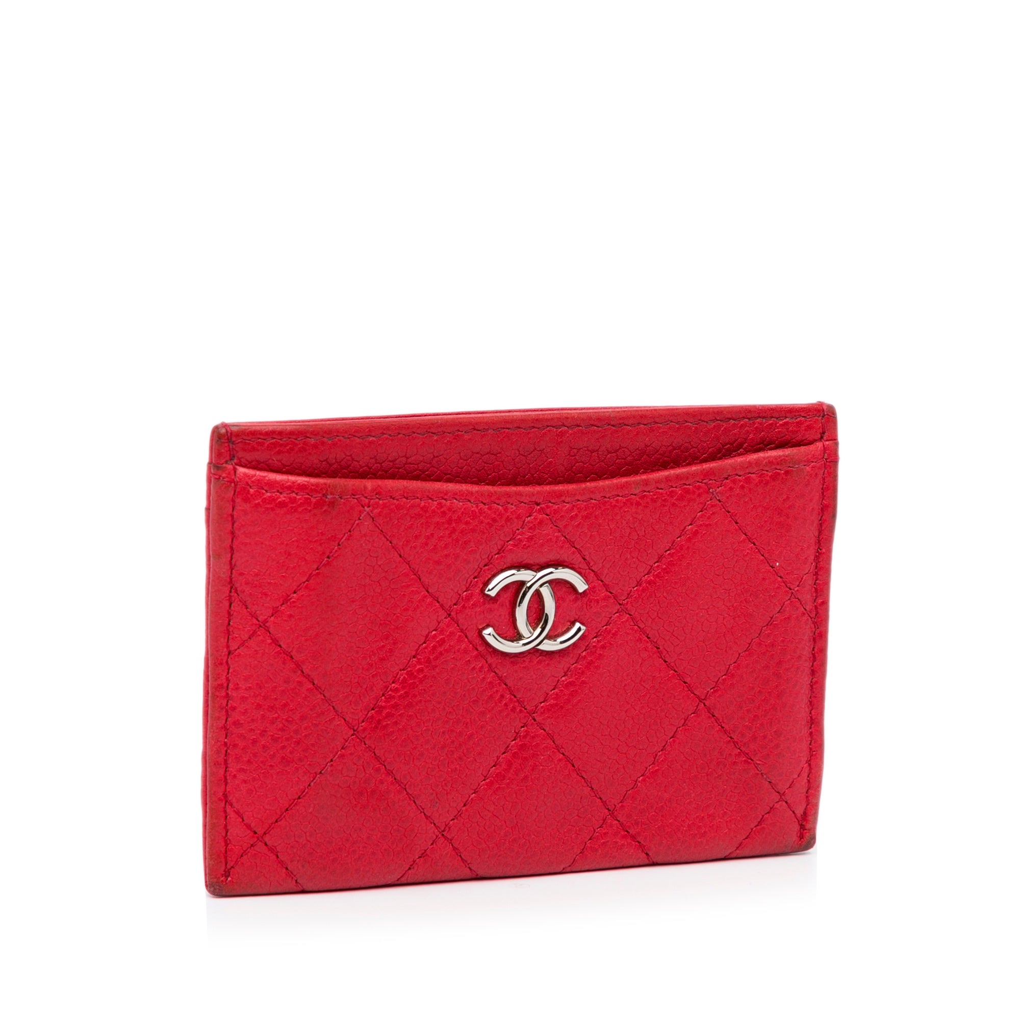 CHANEL Chanel CC Caviar Card Holder Red - Vault 55