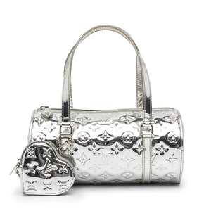 LOUIS VUITTON Limited Edition Silver Monogram Miroir Papillon Bag