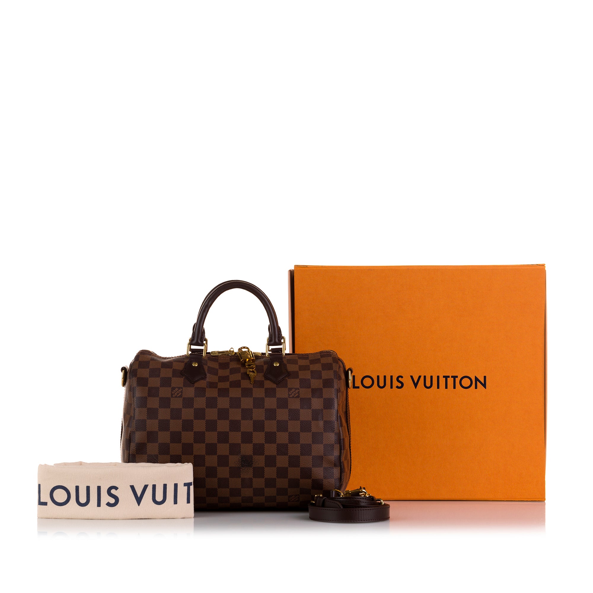 LOUIS VUITTON Louis Vuitton Damier Ebene Speedy Bandouliere 30 - Vault 55