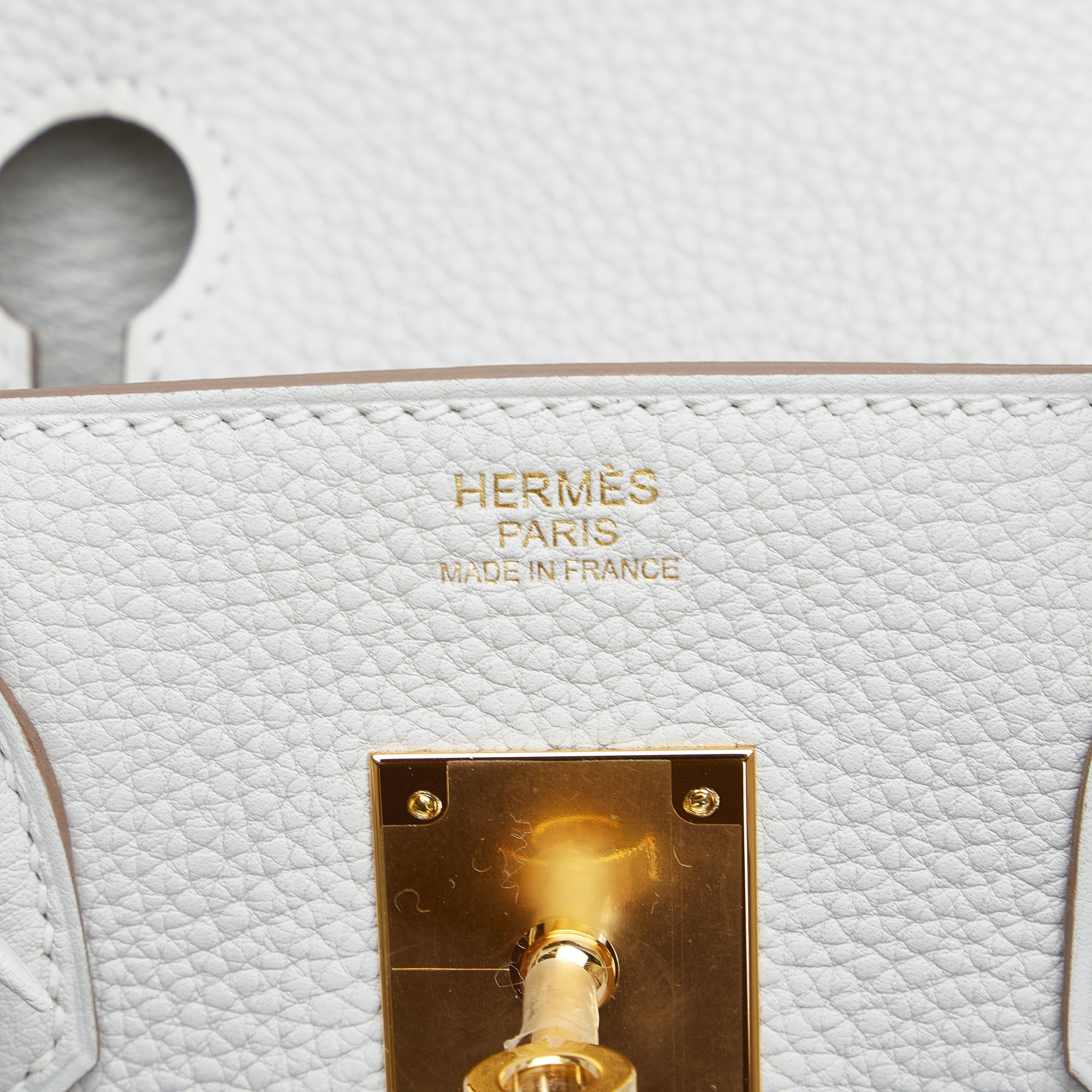 HERMES NEW 2023 Hermes Togo Birkin 30 White with Gold Hardware - Vault 55