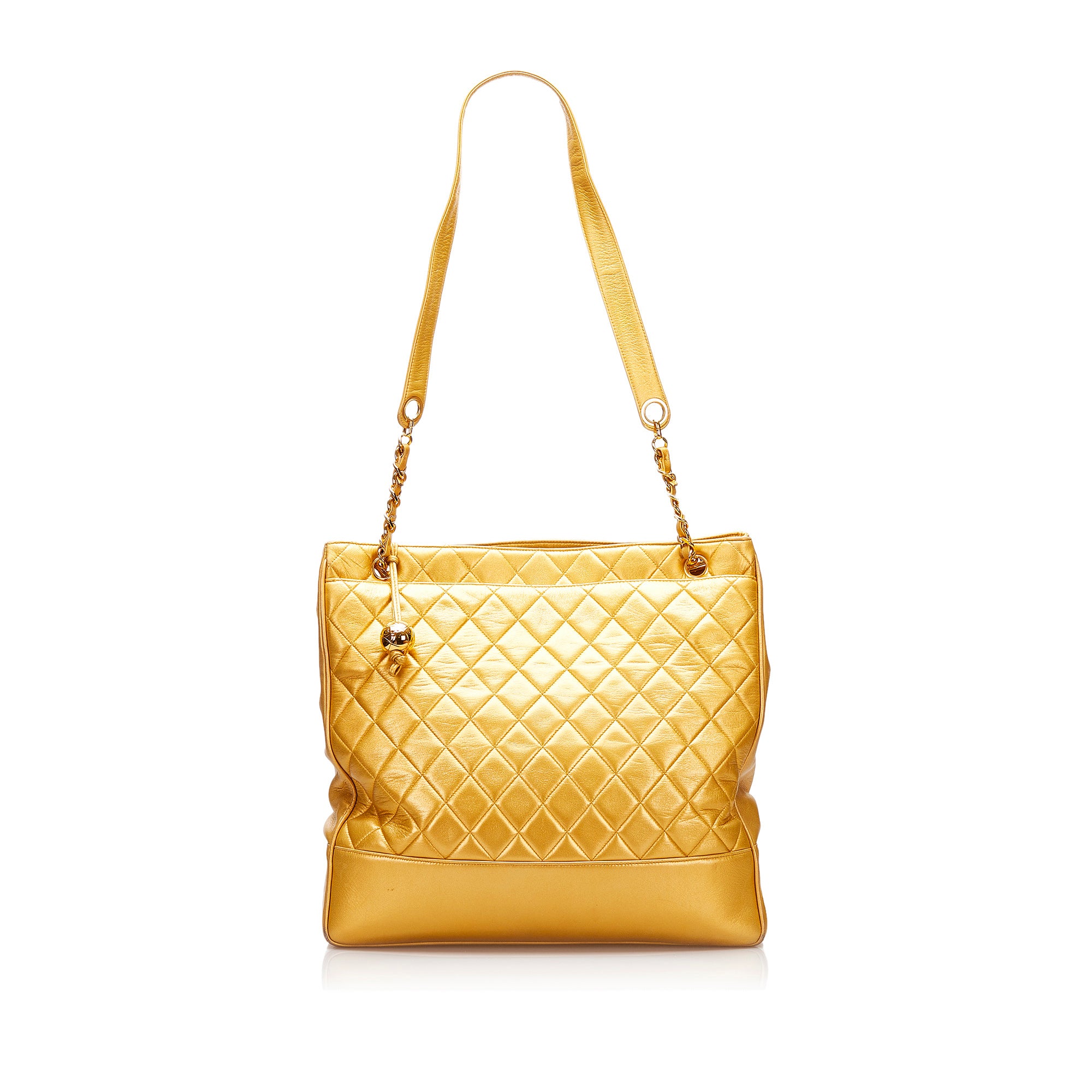 CHANEL Chanel Vintage Quilted Tote Metallic Gold - Vault 55