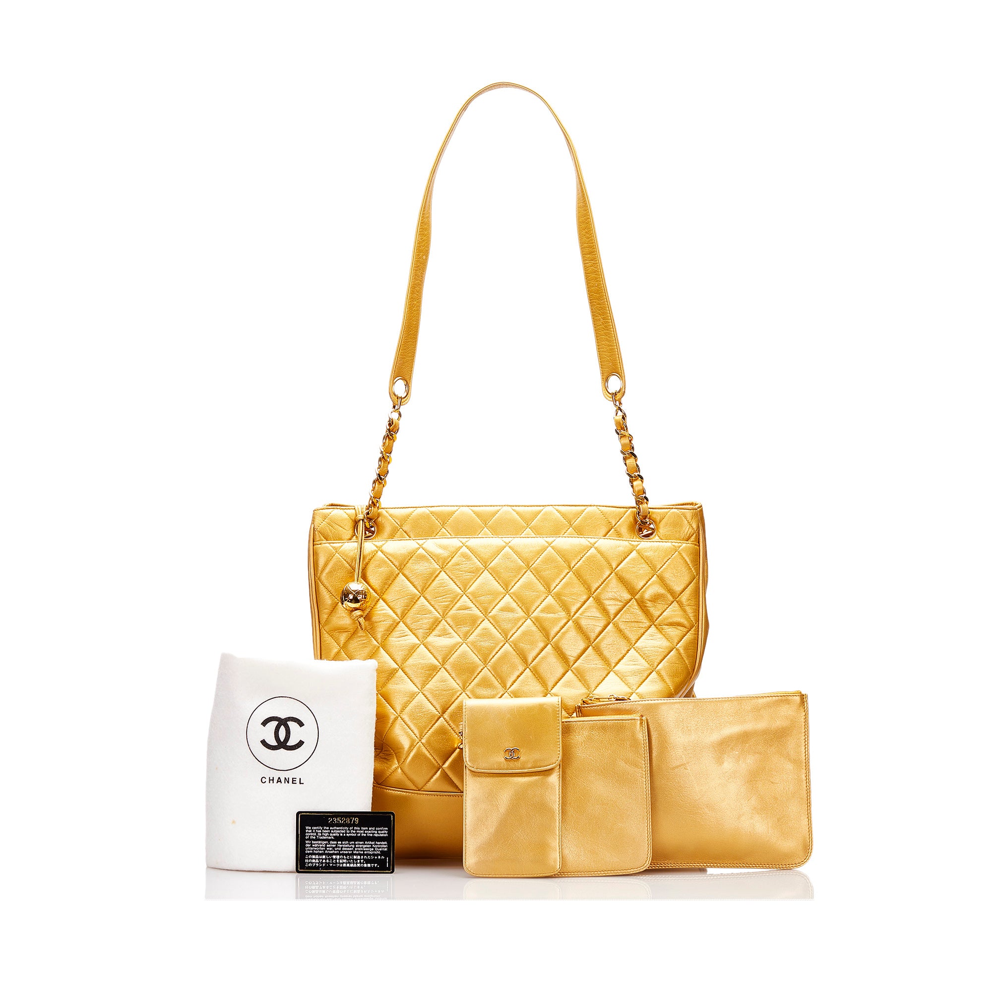 CHANEL Chanel Vintage Quilted Tote Metallic Gold - Vault 55