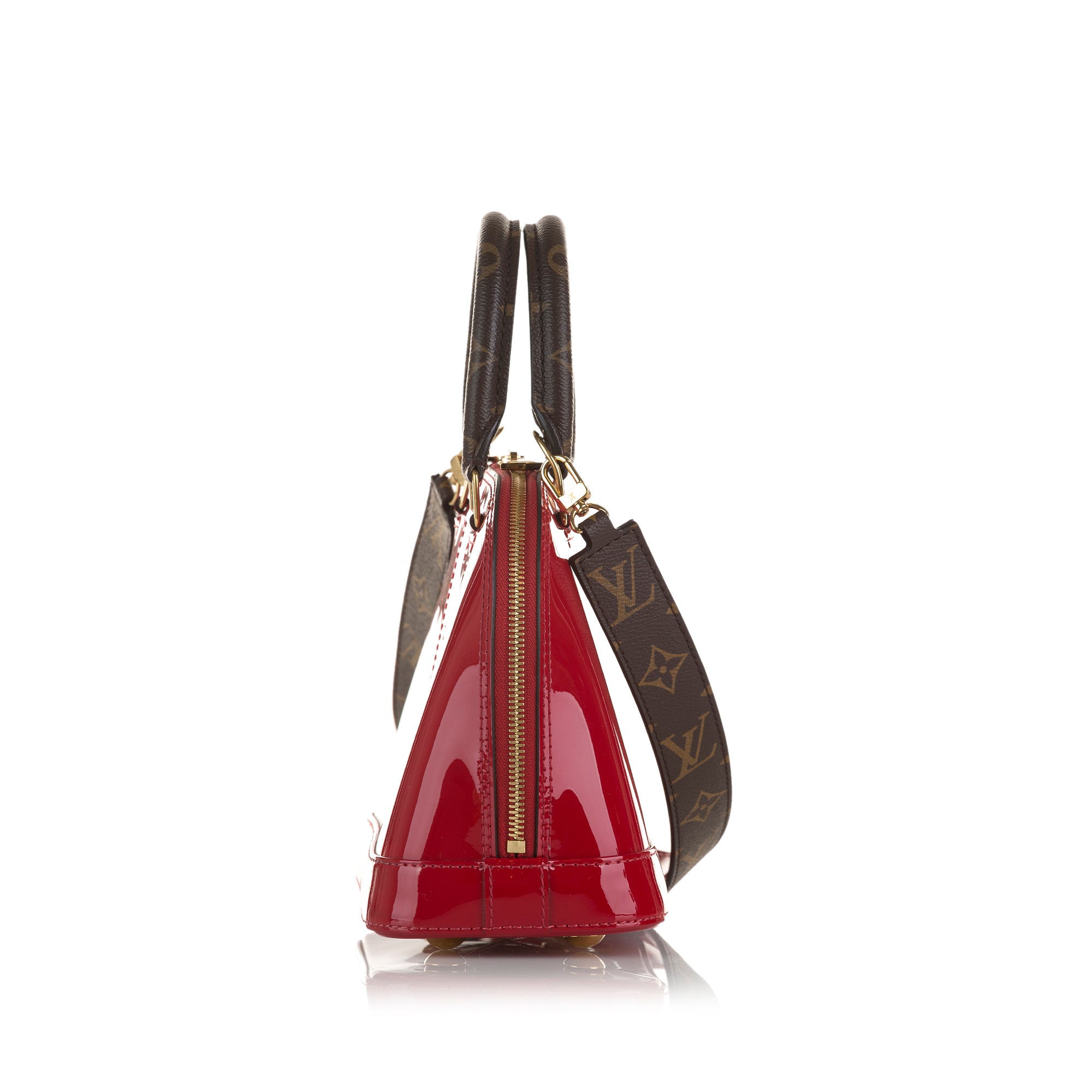 Louis Vuitton Alma BB Handbag Red Vernis Miroir - Allu USA