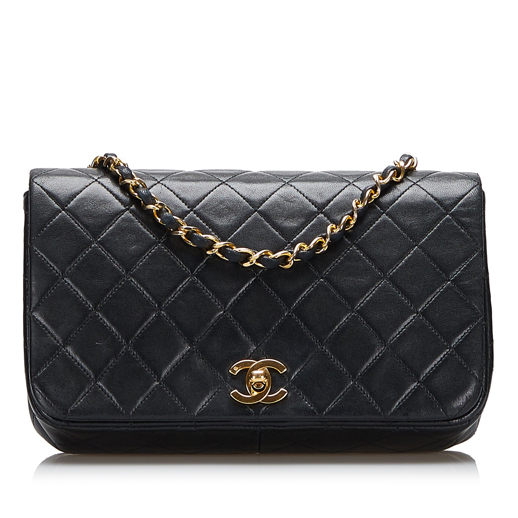 Chanel Black Quilted Lambskin Vintage Classic Single Full Flap