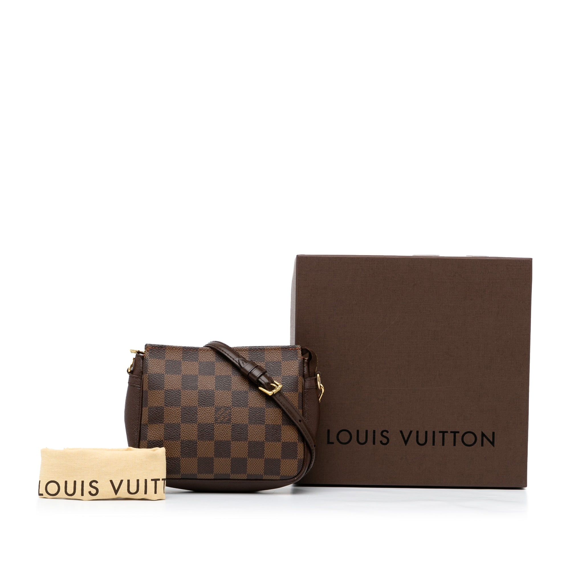 LOUIS VUITTON Damier Ebene Trousse Make Up Bag Pochette