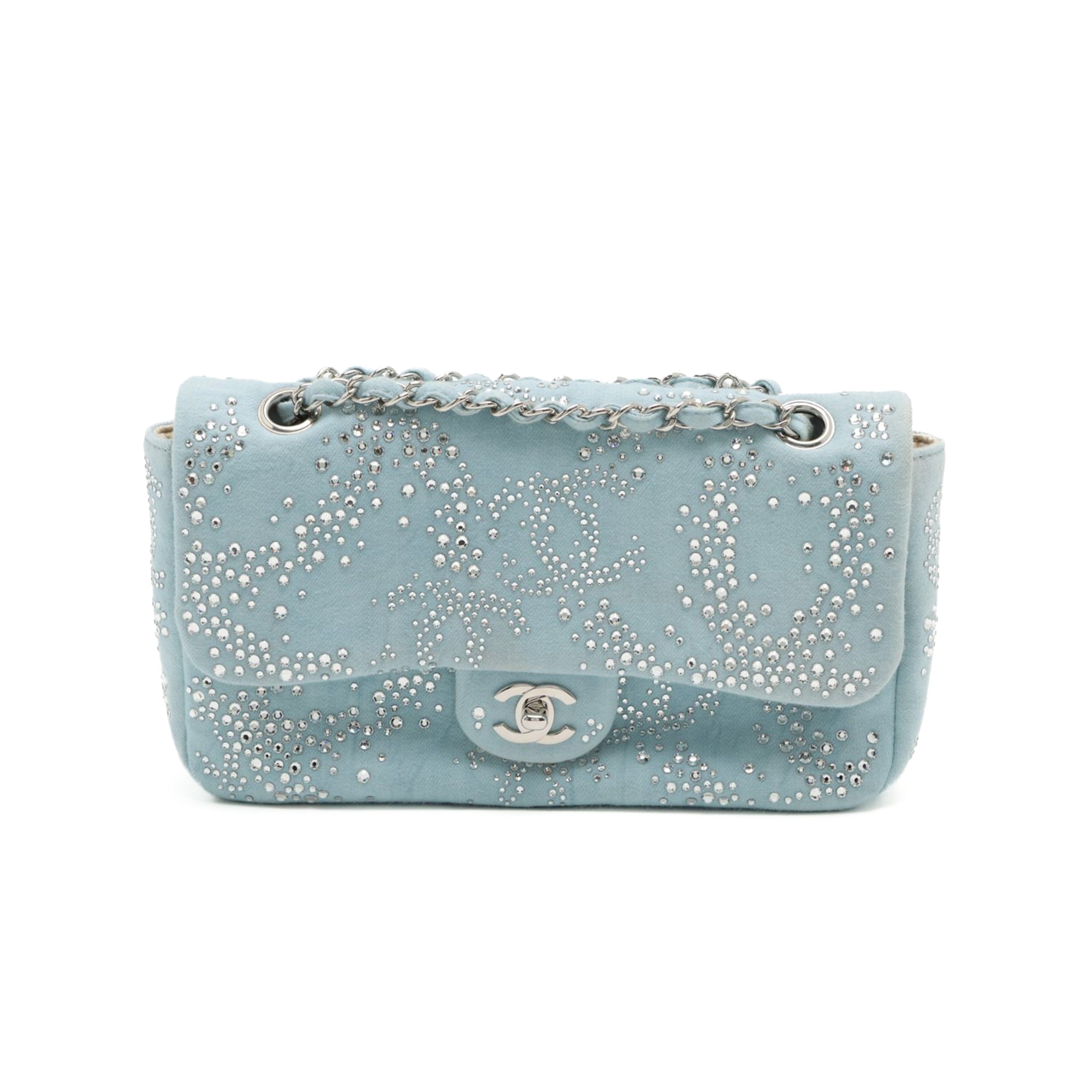 Chanel Denim with Swarovski Crystals Single Flap Bag – Vault 55