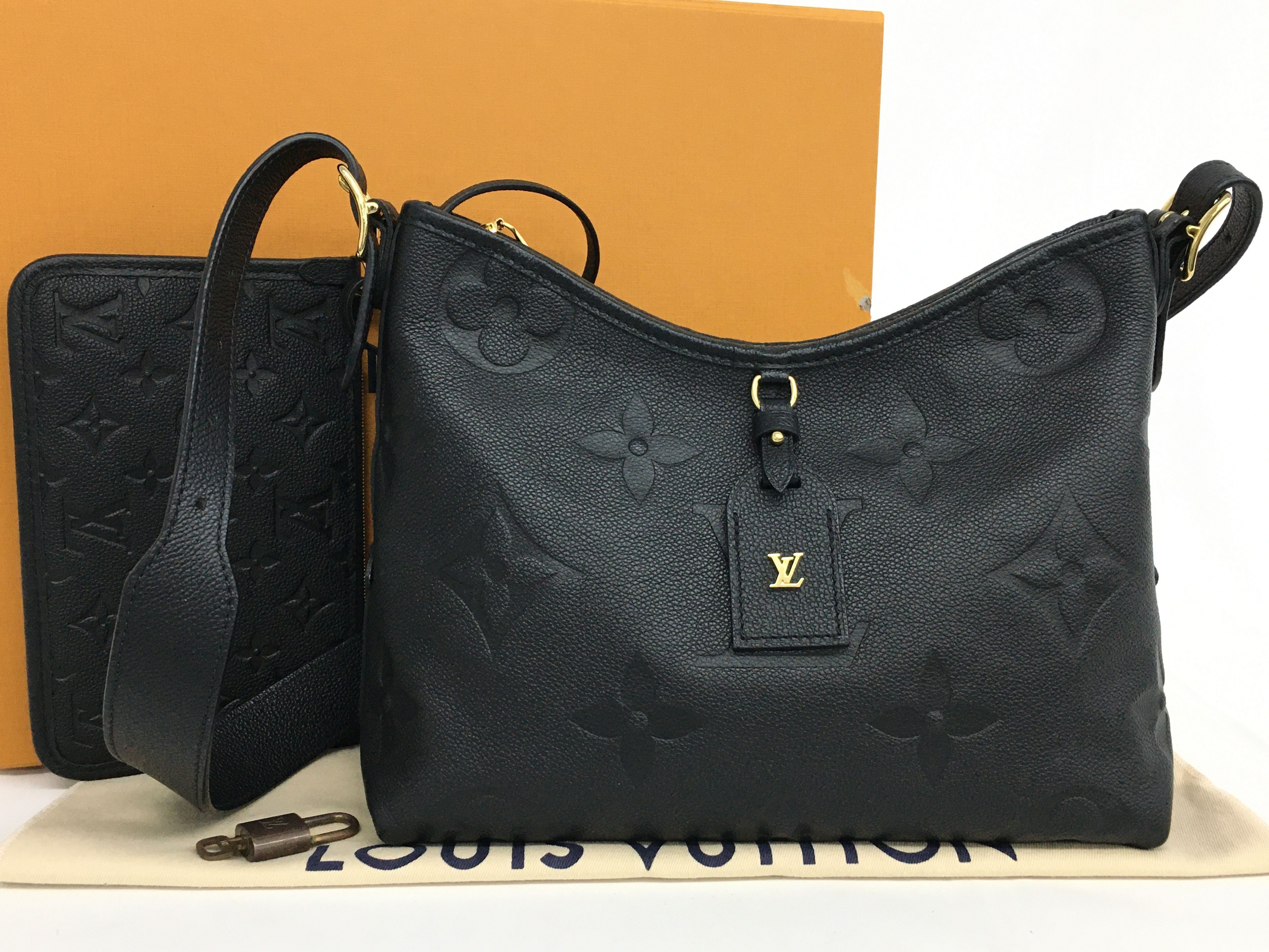 LOUIS VUITTON Louis Vuitton CarryAll PM in Black Empreinte Leather - Vault 55