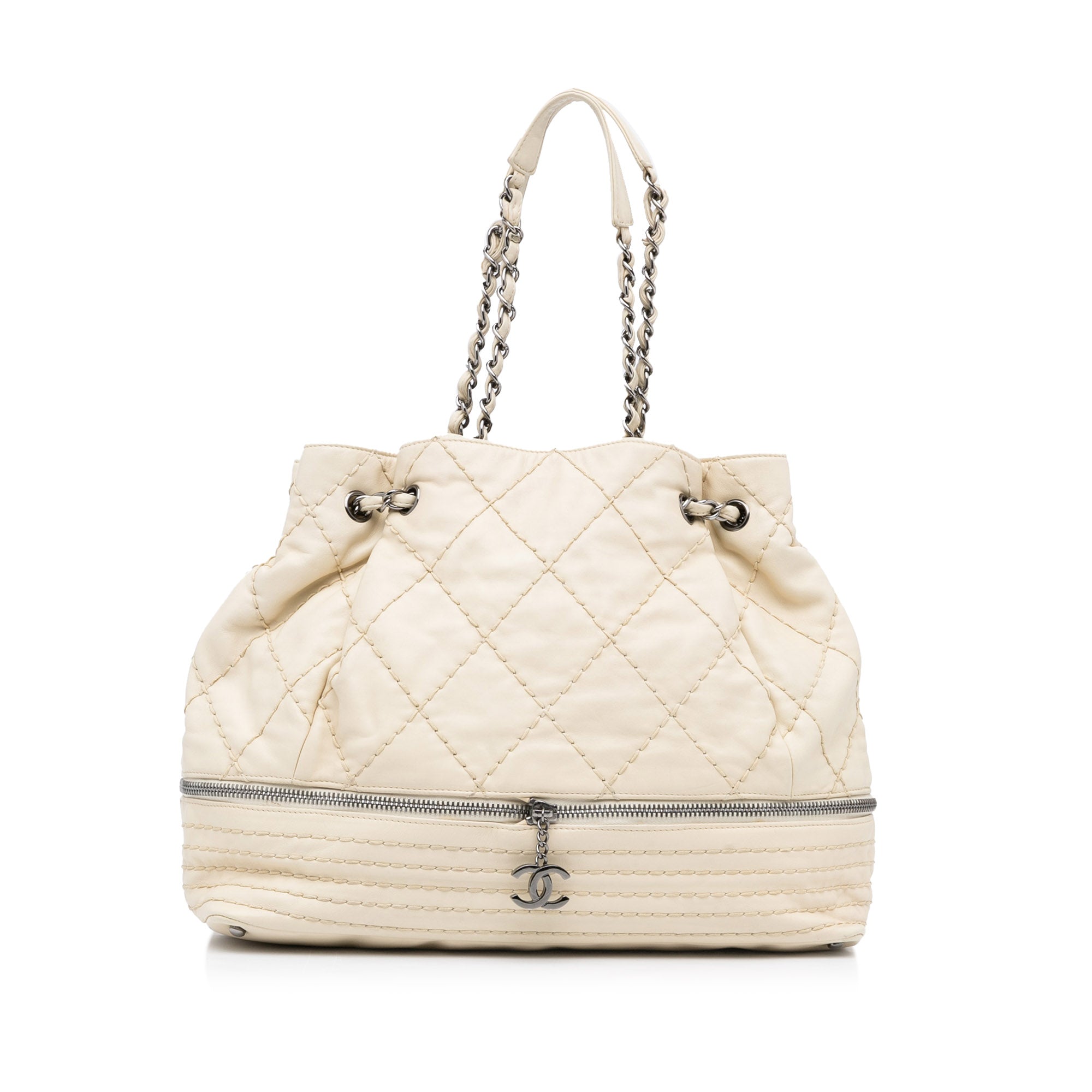 CHANEL Chanel Expandable Ligne Bucket Tote Ivory - Vault 55