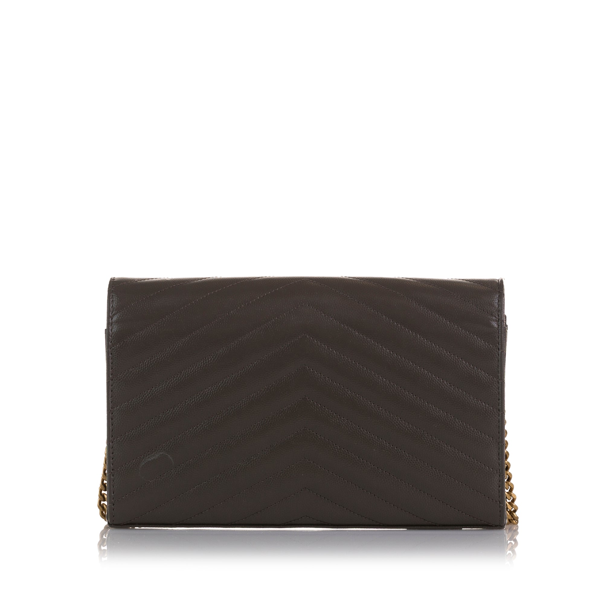 SAINT LAURENT *Saint Laurent Cassandra Envelope Grain de Poudre Crossbody Bag in Dark Gray - Vault 55