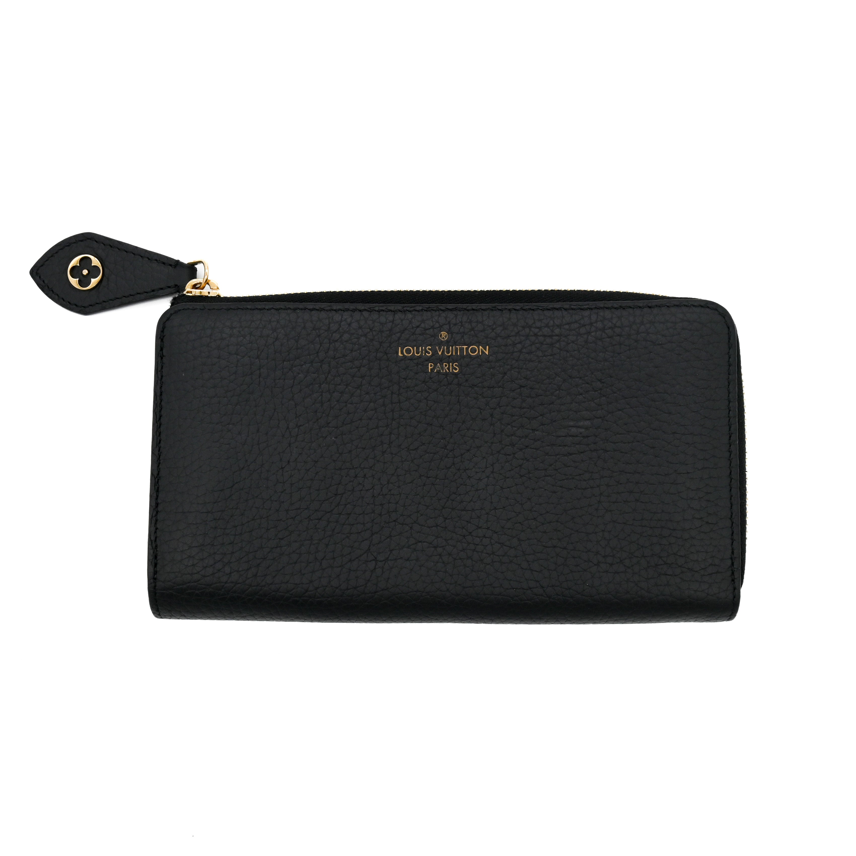 LOUIS VUITTON Louis Vuitton Taurillon Portefeuille Comete Zip Wallet Black Leather - Vault 55