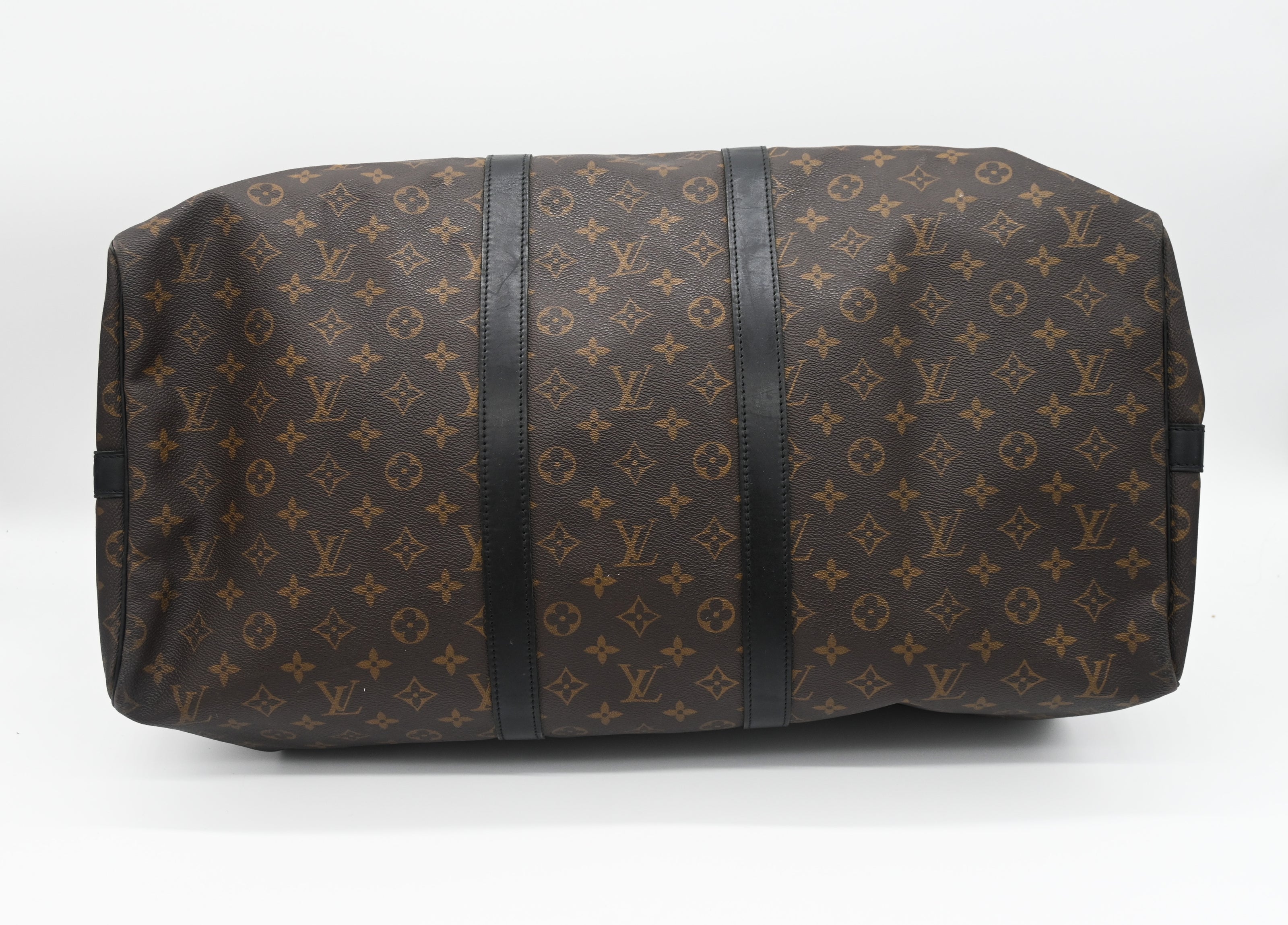 LOUIS VUITTON Keepall Bandouliere 55 Monogram Macassar Travel Bag Brow