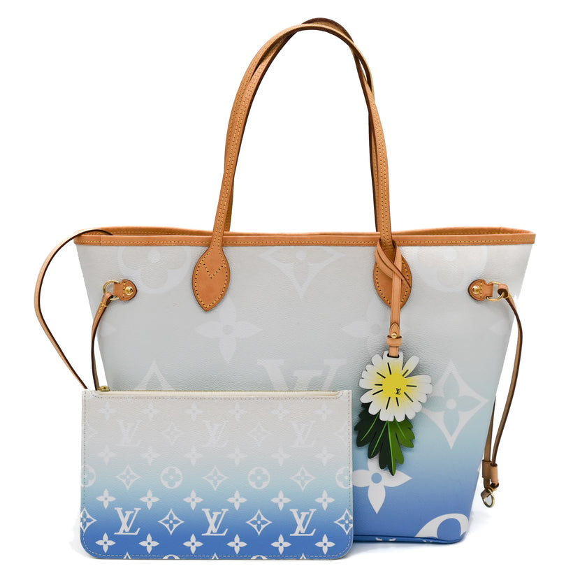 Louis Vuitton Blue White Giant Monogram Canvas By The Pool Neverfull MM