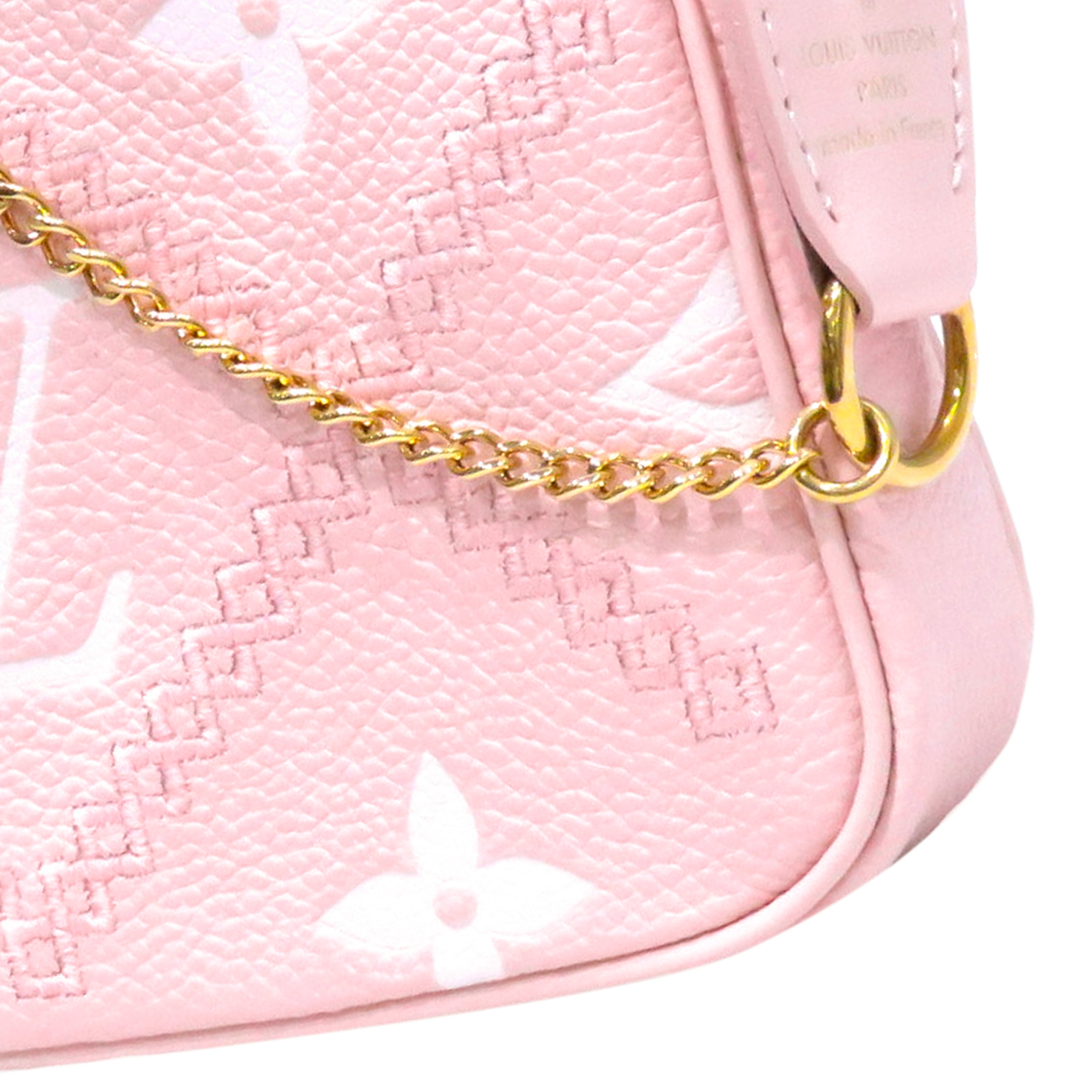 Louis Vuitton Mini Pochette Accessoires Empreinte Broderies Pink M81140 NEW!