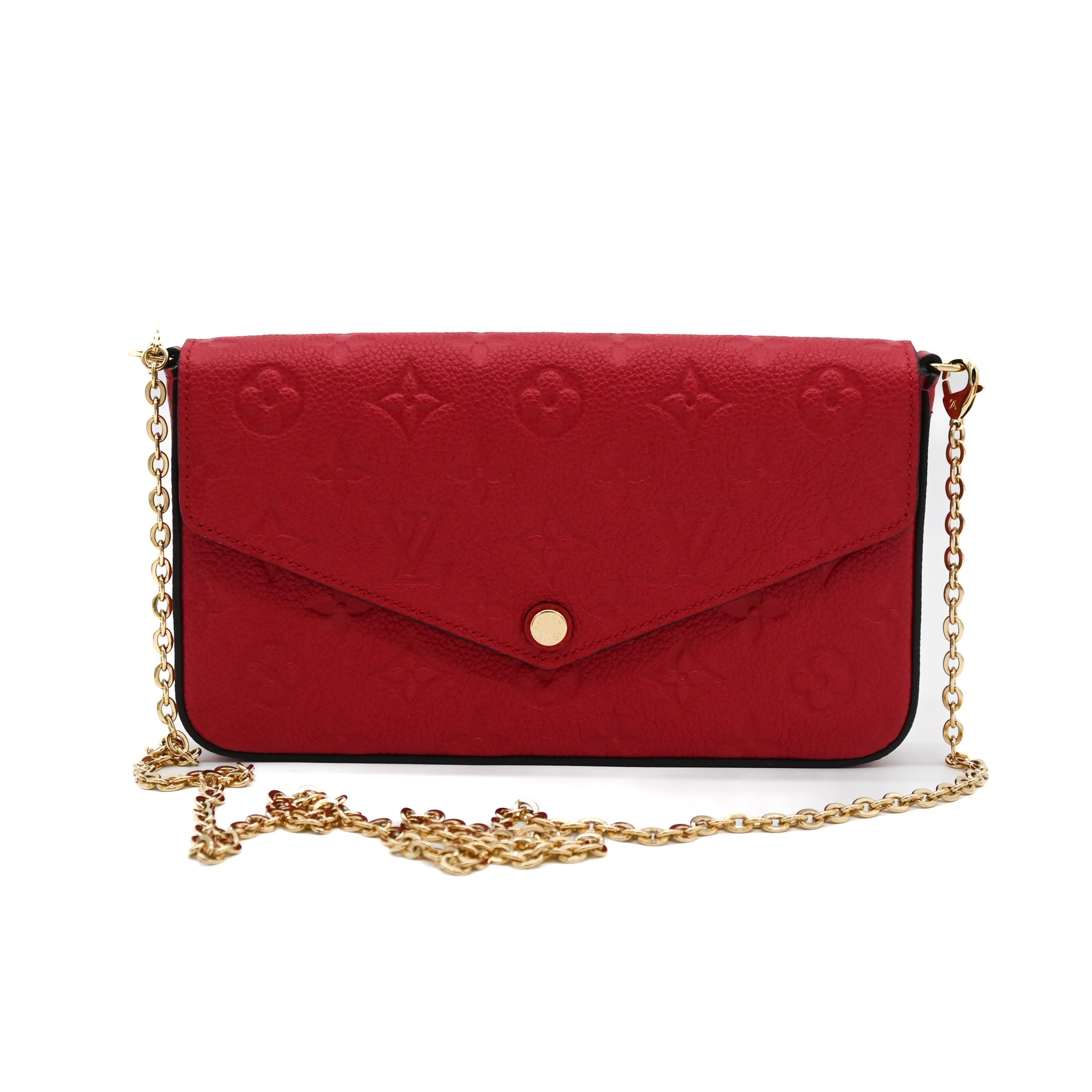 Louis Vuitton Red Monogram Empreinte Pochette Felicie Crossbody Bag - Vault 55 | Authentic Preowned Luxury