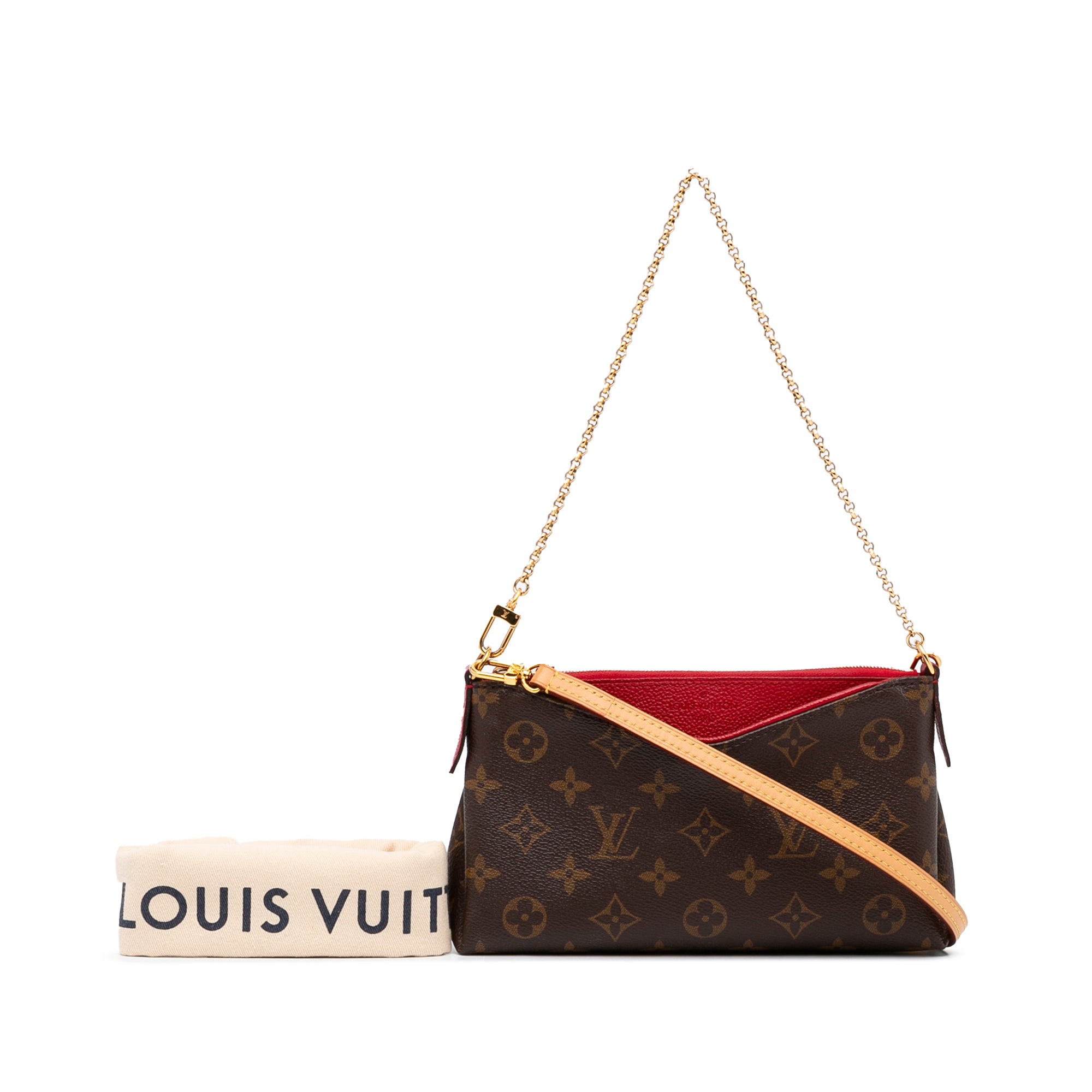 Louis Vuitton Monogram Pallas Red Clutch Crossbody – Vault 55