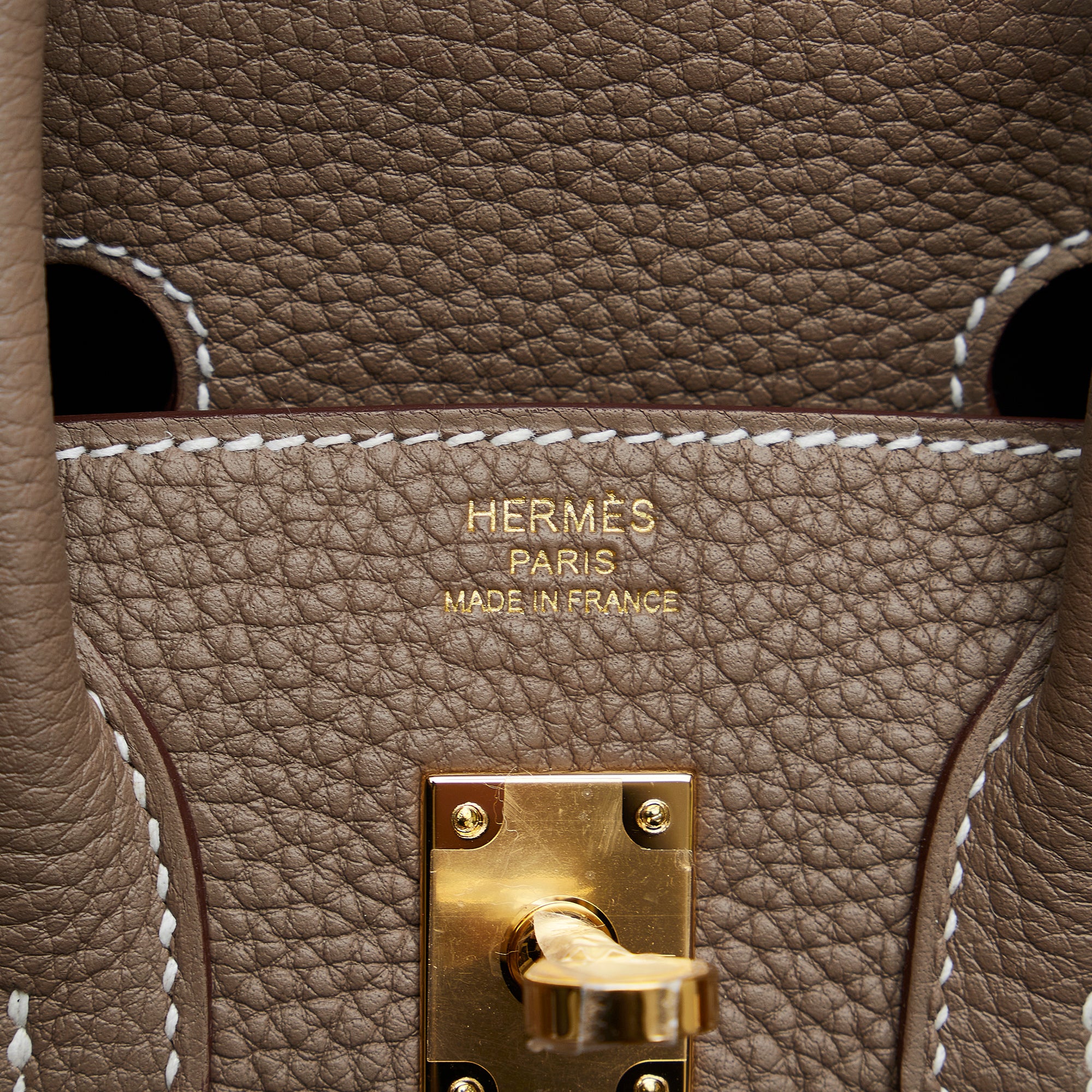 HERMES NEW 2022 Hermes Togo Birkin 25 Etoupe with Gold Hardware - Vault 55
