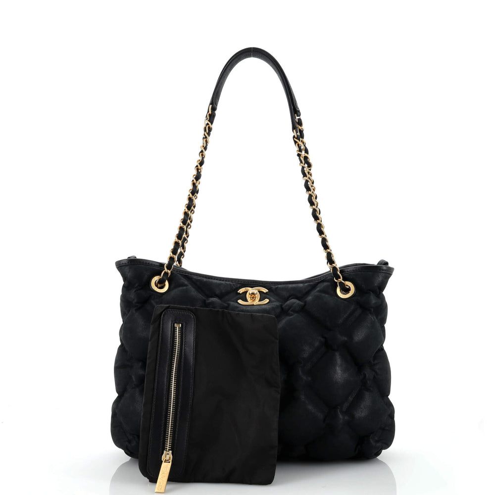 CHANEL Chanel Chesterfield Chain Tote Black Quilted Calfskin - Vault 55