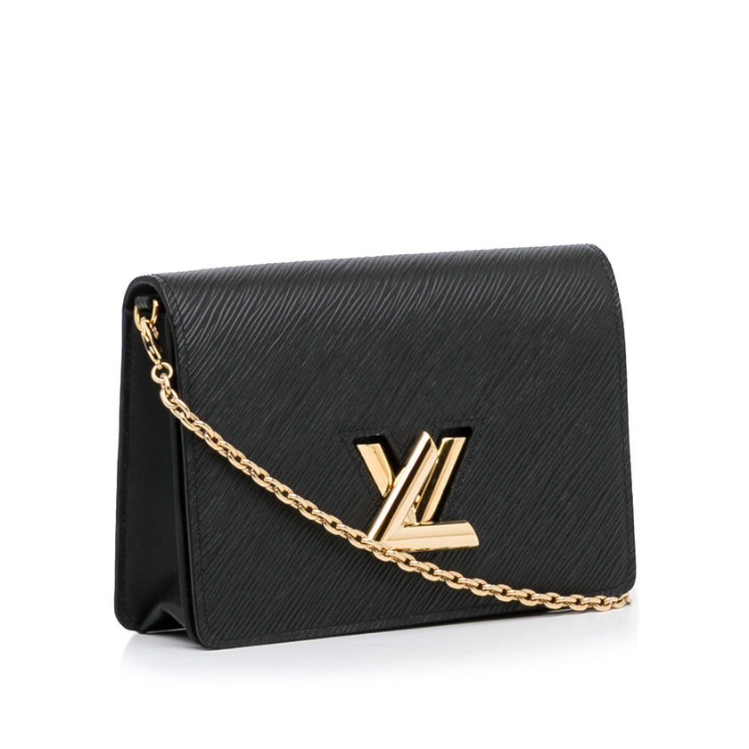 Louis Vuitton - Black Epi Leather Twist Belt Chain Pouch