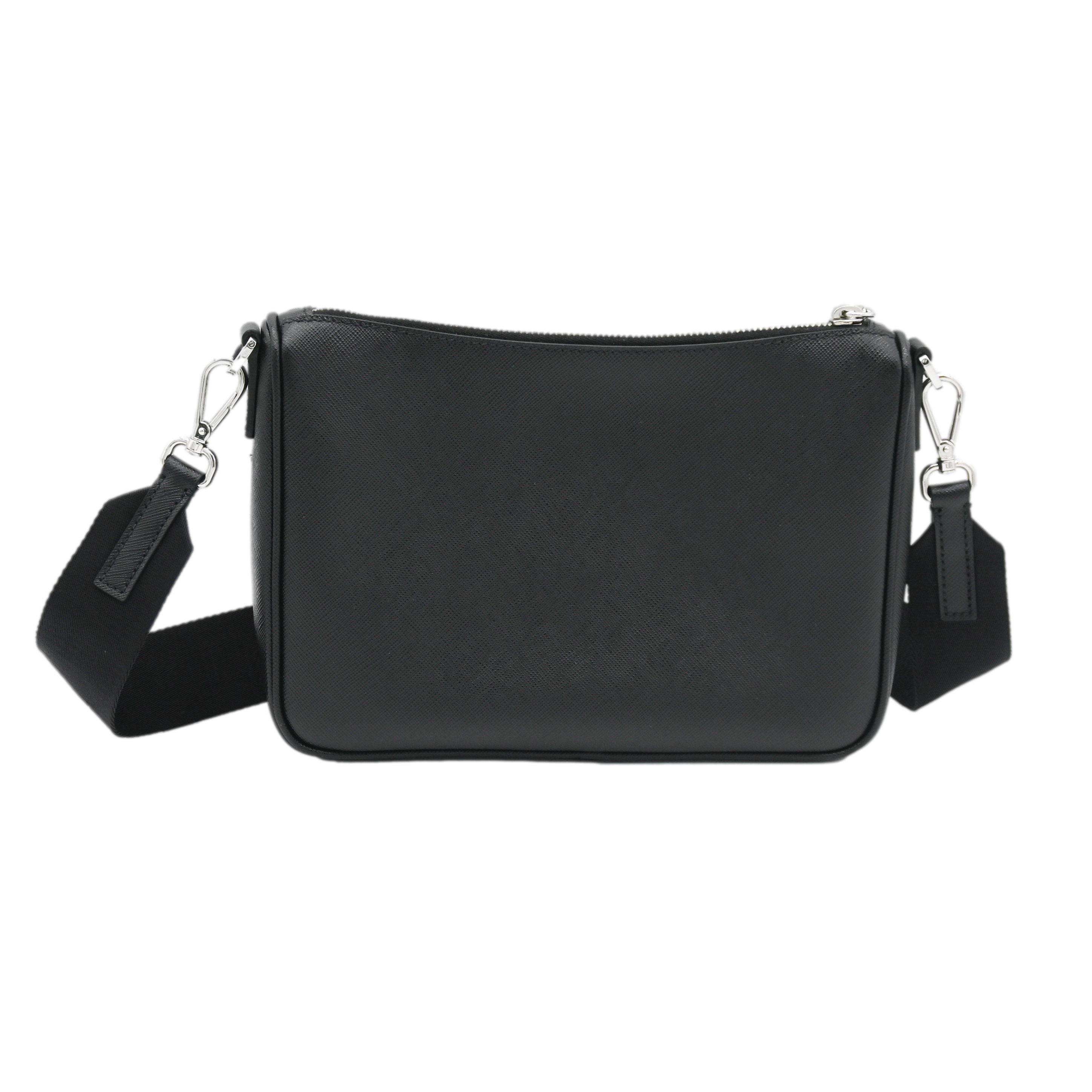 PRADA Prada Men's Saffiano Leather Crossbody Bag Black - Vault 55