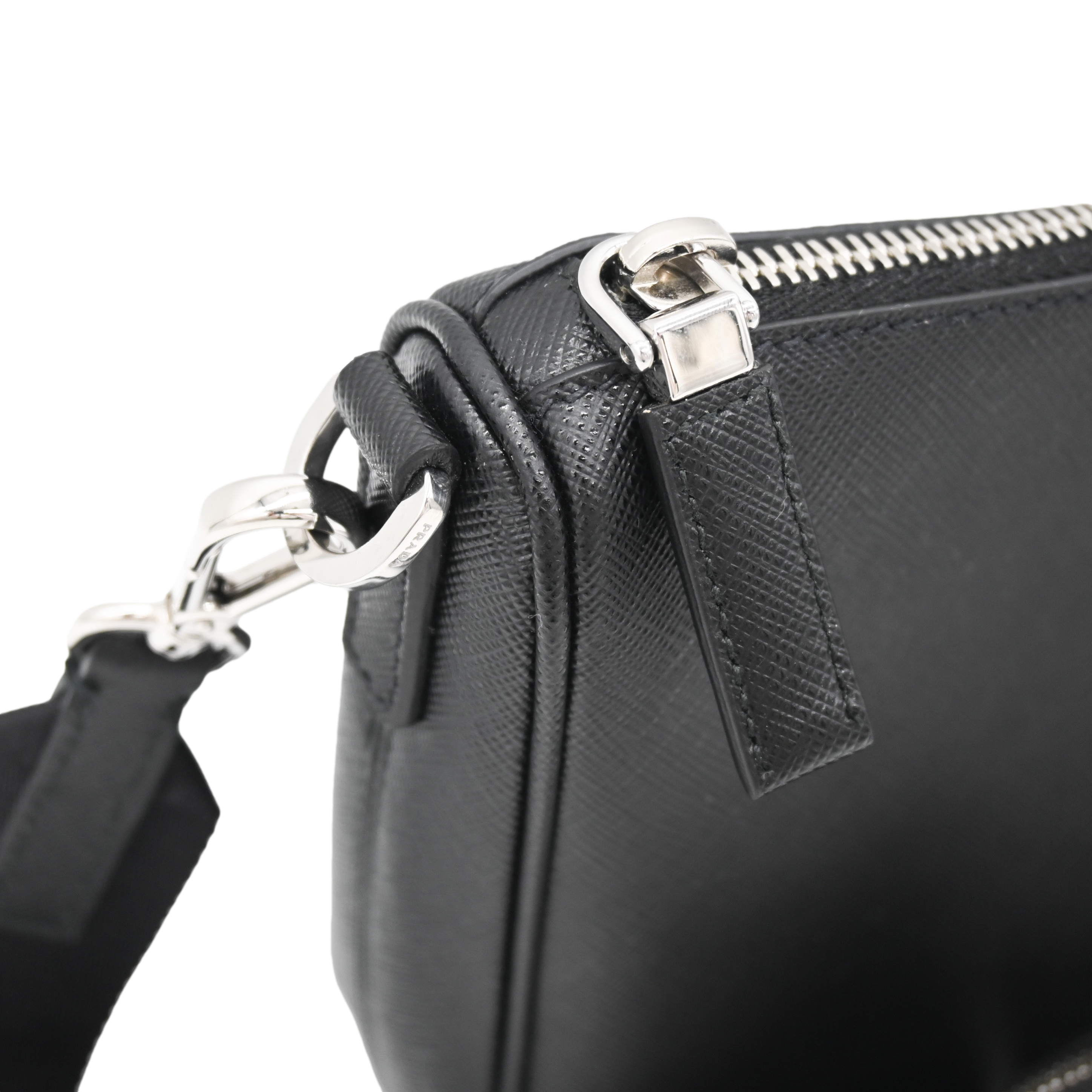 PRADA Prada Men's Saffiano Leather Crossbody Bag Black - Vault 55