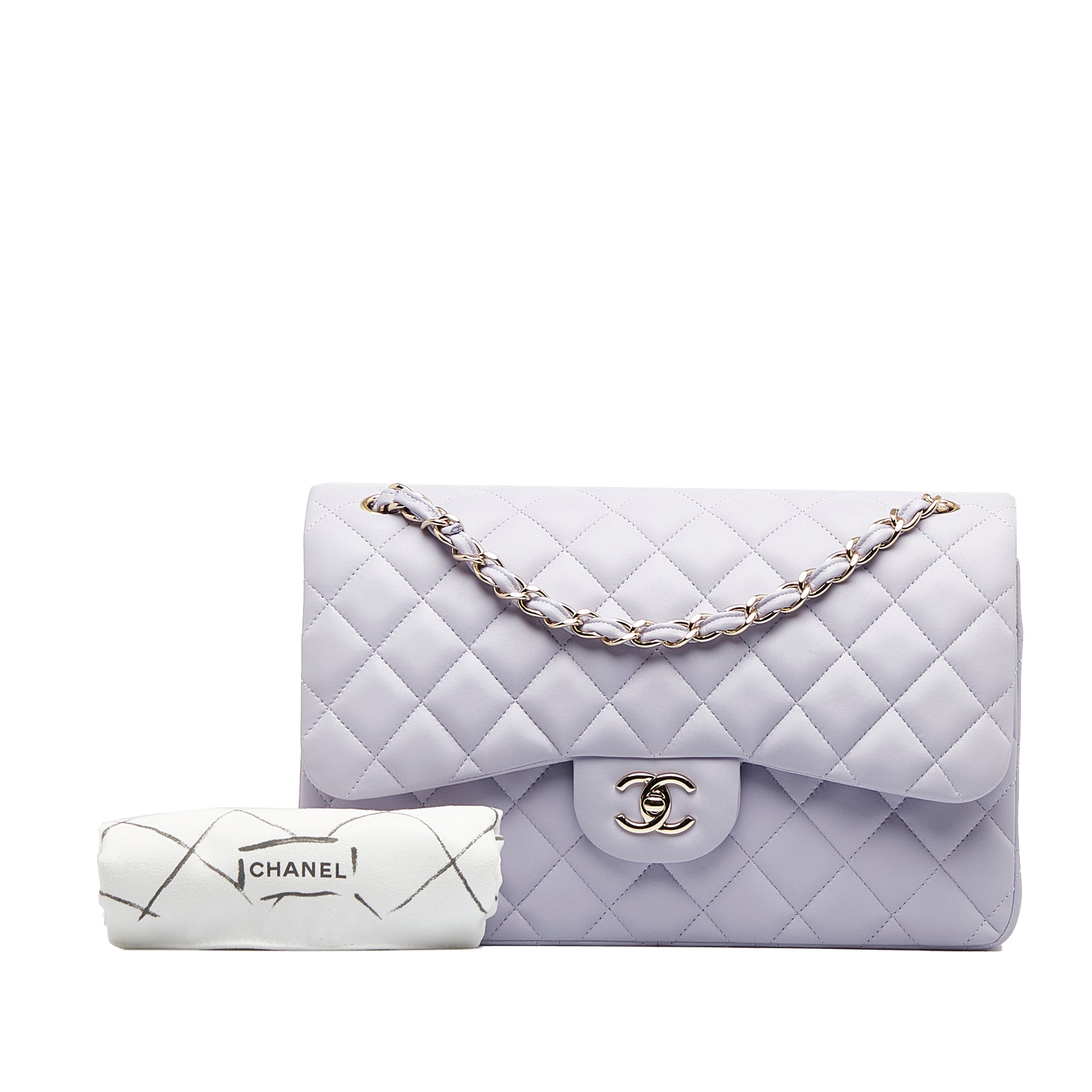 Chanel Jumbo Classic Lambskin Double Flap Lavender Purple – Vault 55
