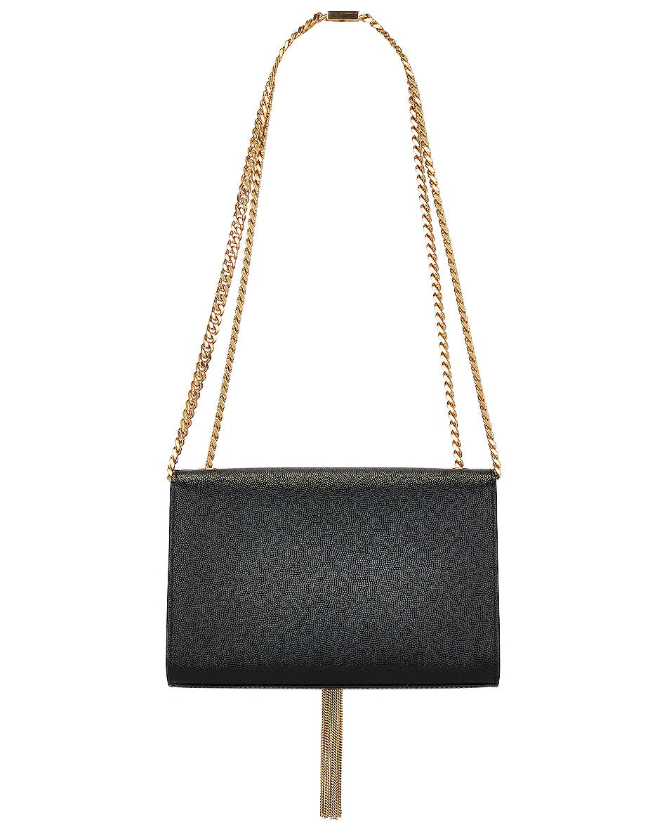 SAINT LAURENT Saint Laurent Monogram Kate Small Tassel Bag Black Gold - Vault 55