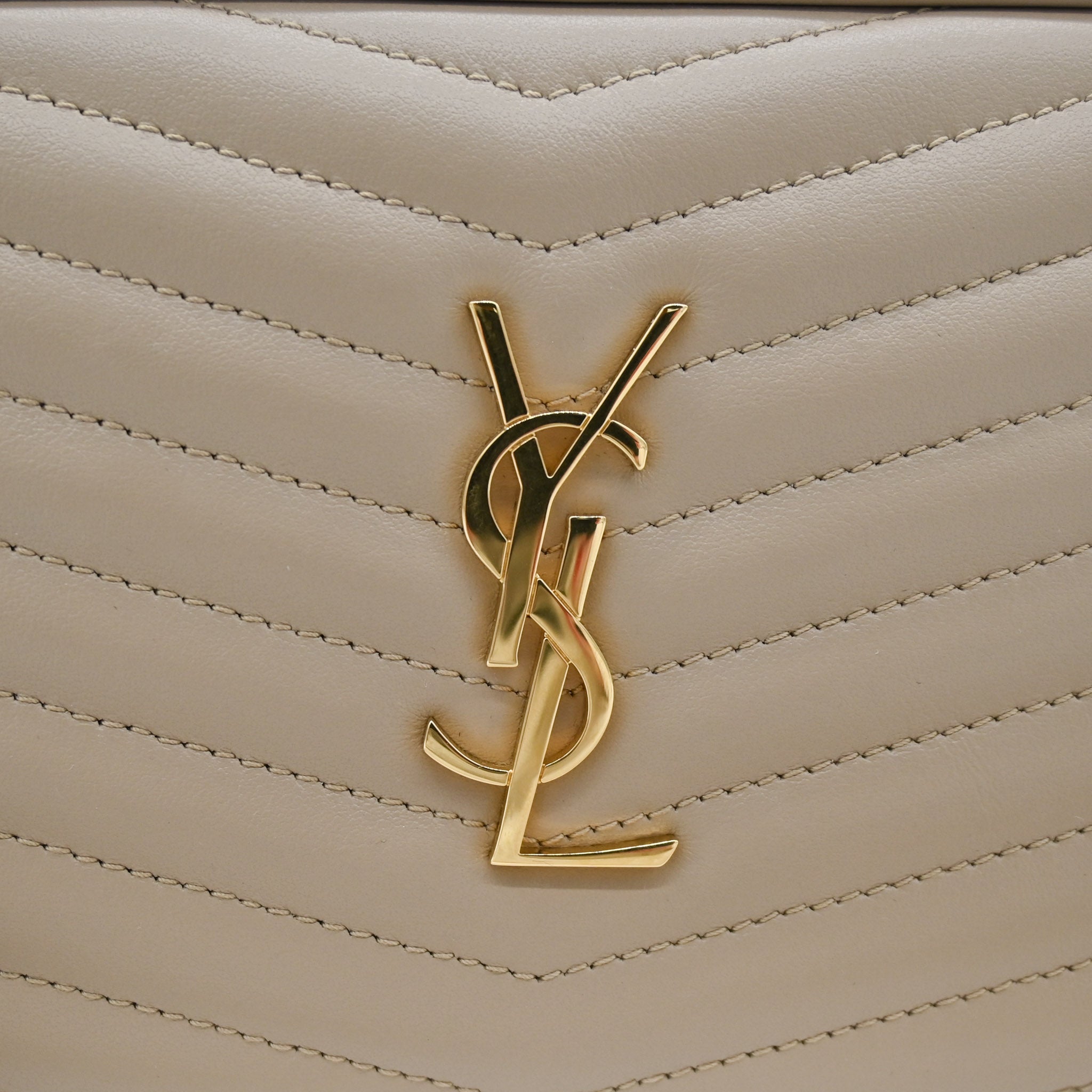 Saint Laurent Mini Lou Camera Bag Beige - Vault 55 | Preowned Designer Handbags