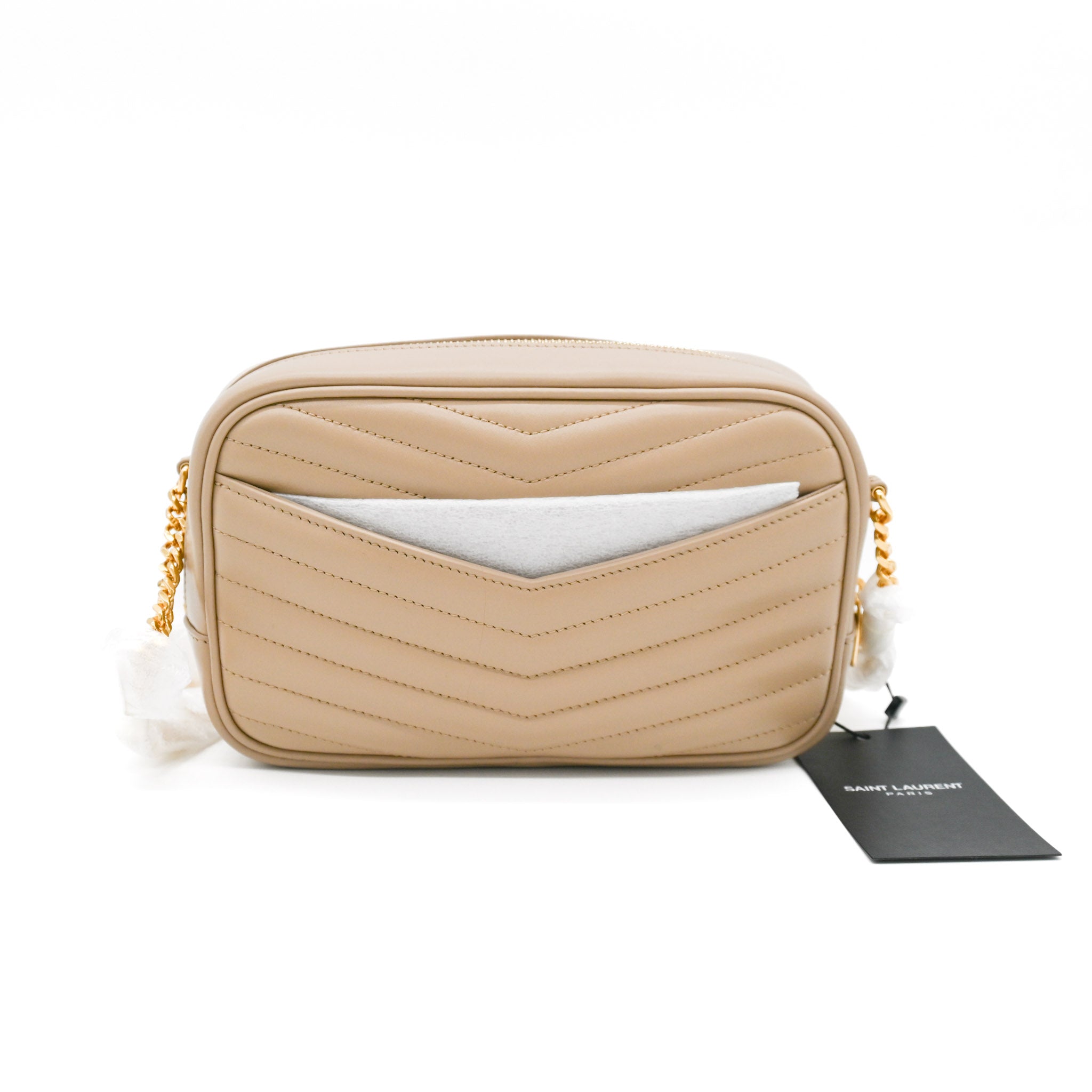 Saint Laurent Mini Lou Camera Bag Beige - Vault 55 | Preowned Designer Handbags