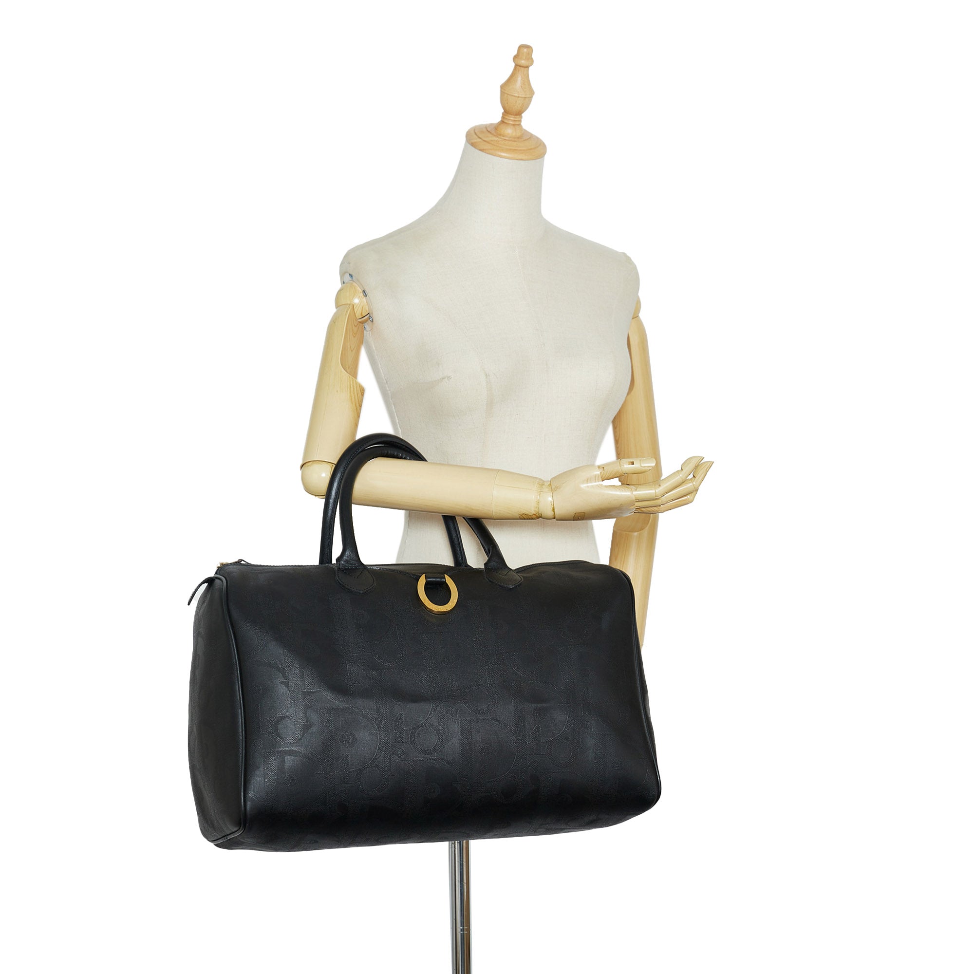 DIOR Dior Oblique Large Boston Bag Black - Vault 55