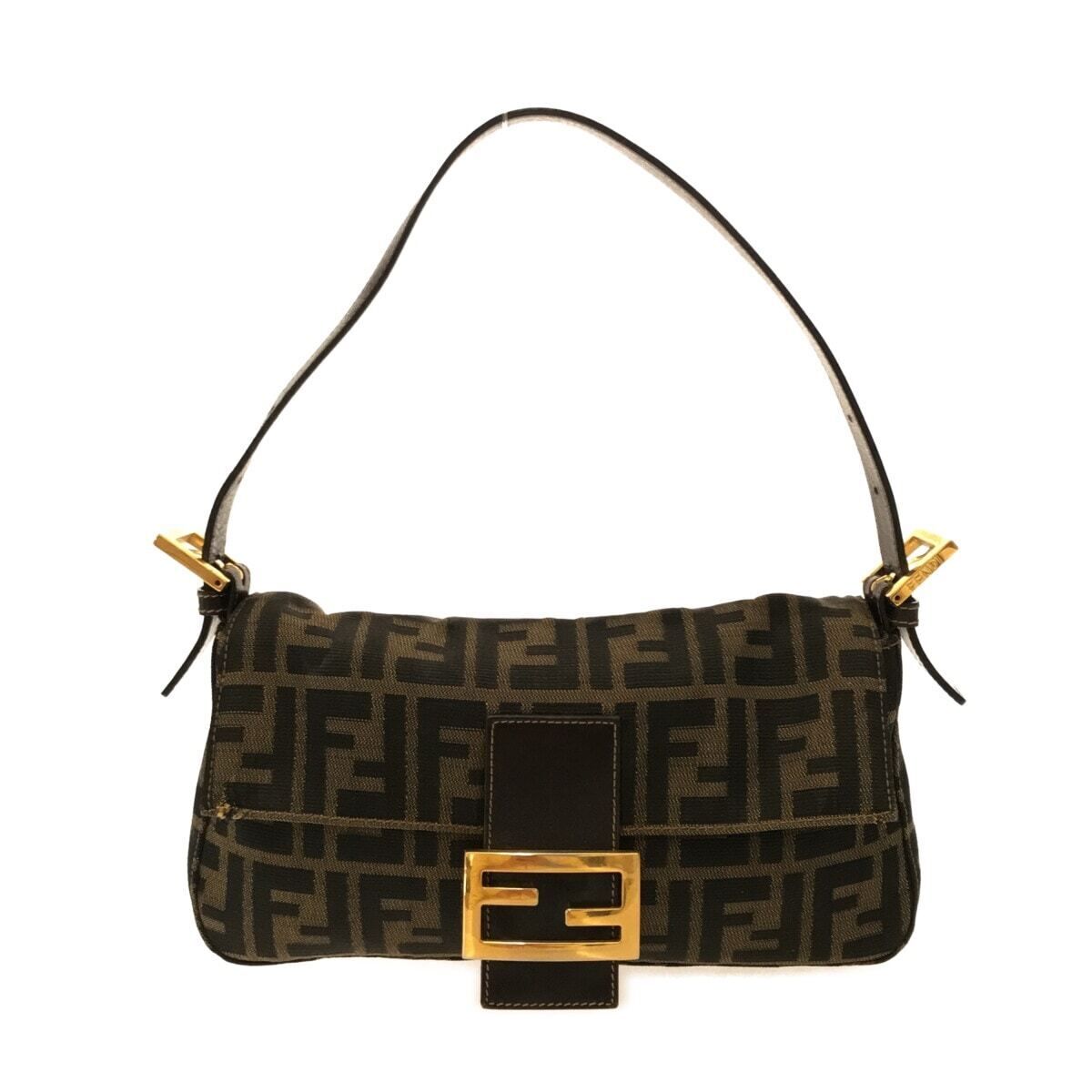 FENDI Fendi Zucca Baguette Shoulder Bag with Gold Hardware - Vault 55