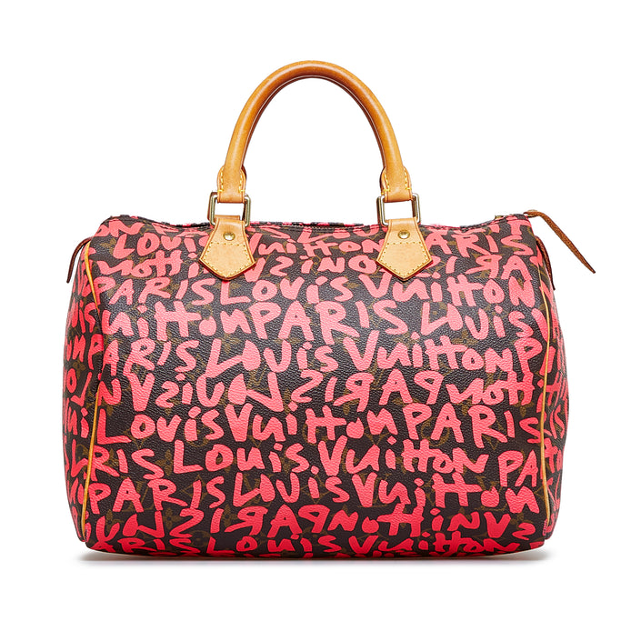Louis Vuitton Pink Monogram Canvas Graffiti Stephen Sprouse Speedy 30 Bag  Louis Vuitton
