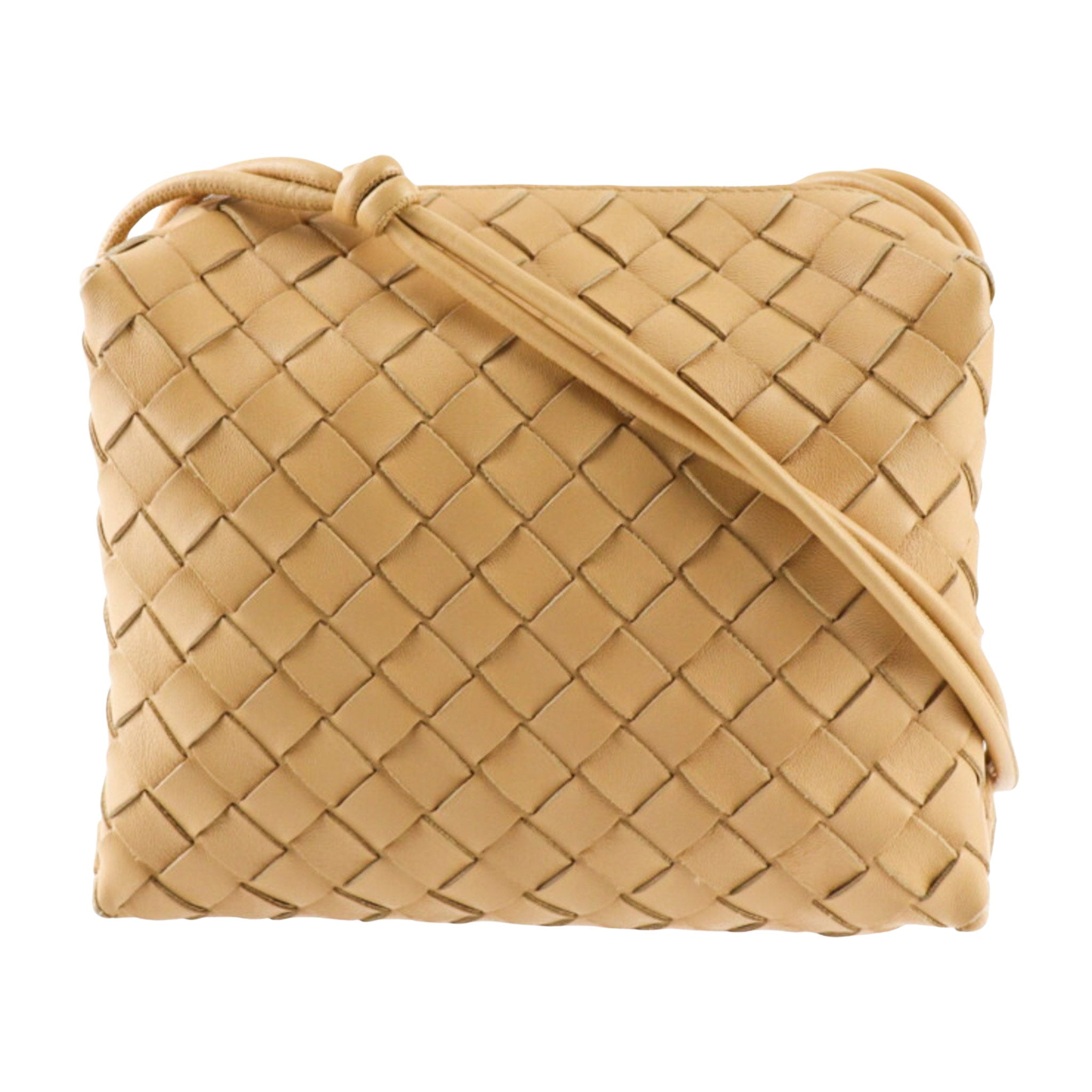 Bottega Veneta Beige 'Almond' Loop Crossbody Bag - Vault 55 | Preowned Designer Handbags