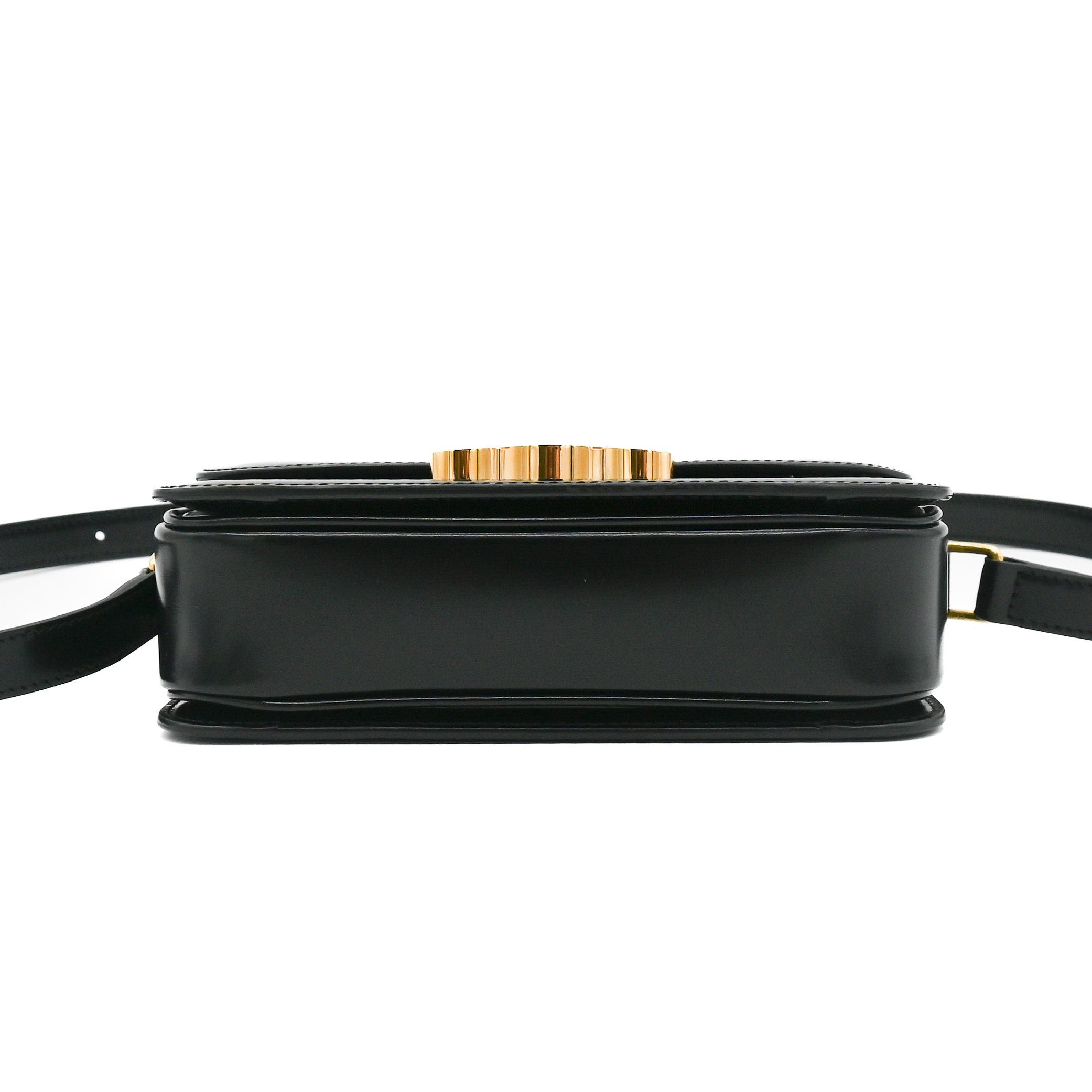 Celine Teen Triomphe Bag in Shiny Black Calfskin