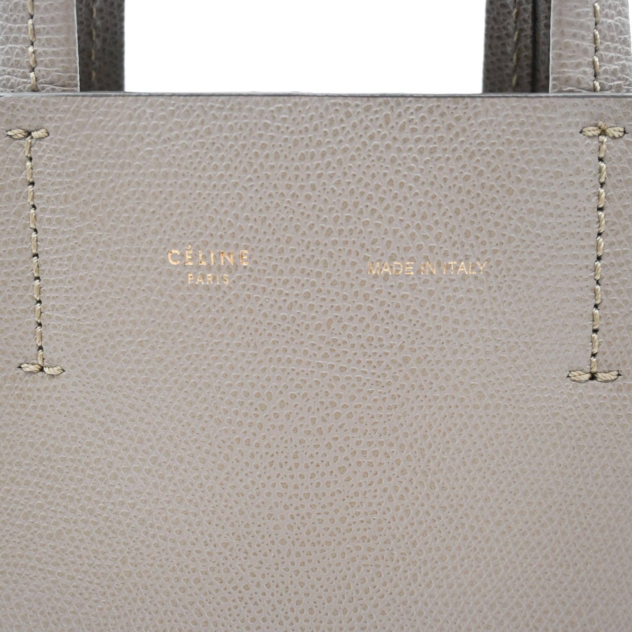 Celine Small Vertical Cabas Leather Bag in Taupe