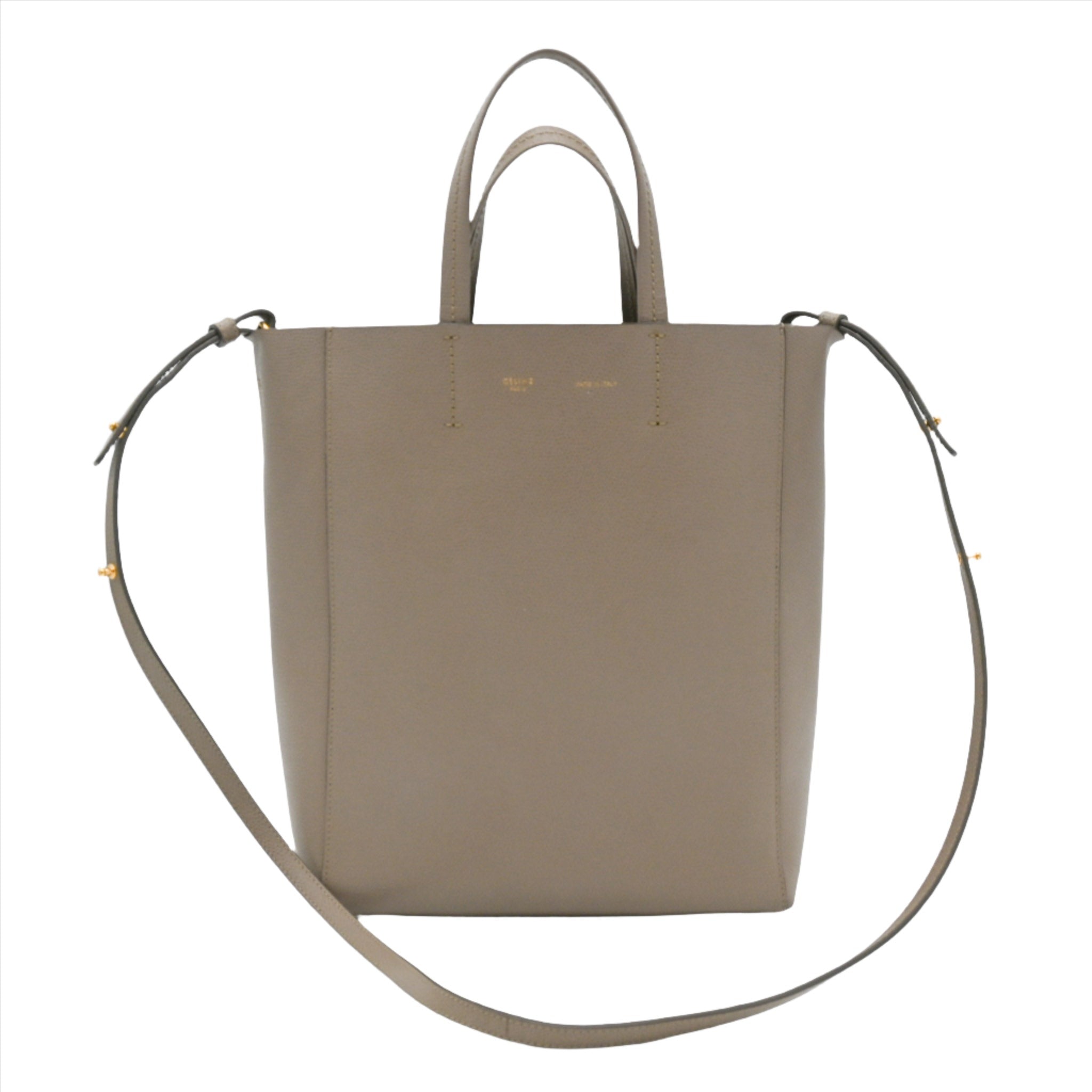 Celine Small Vertical Cabas Leather Bag in Taupe