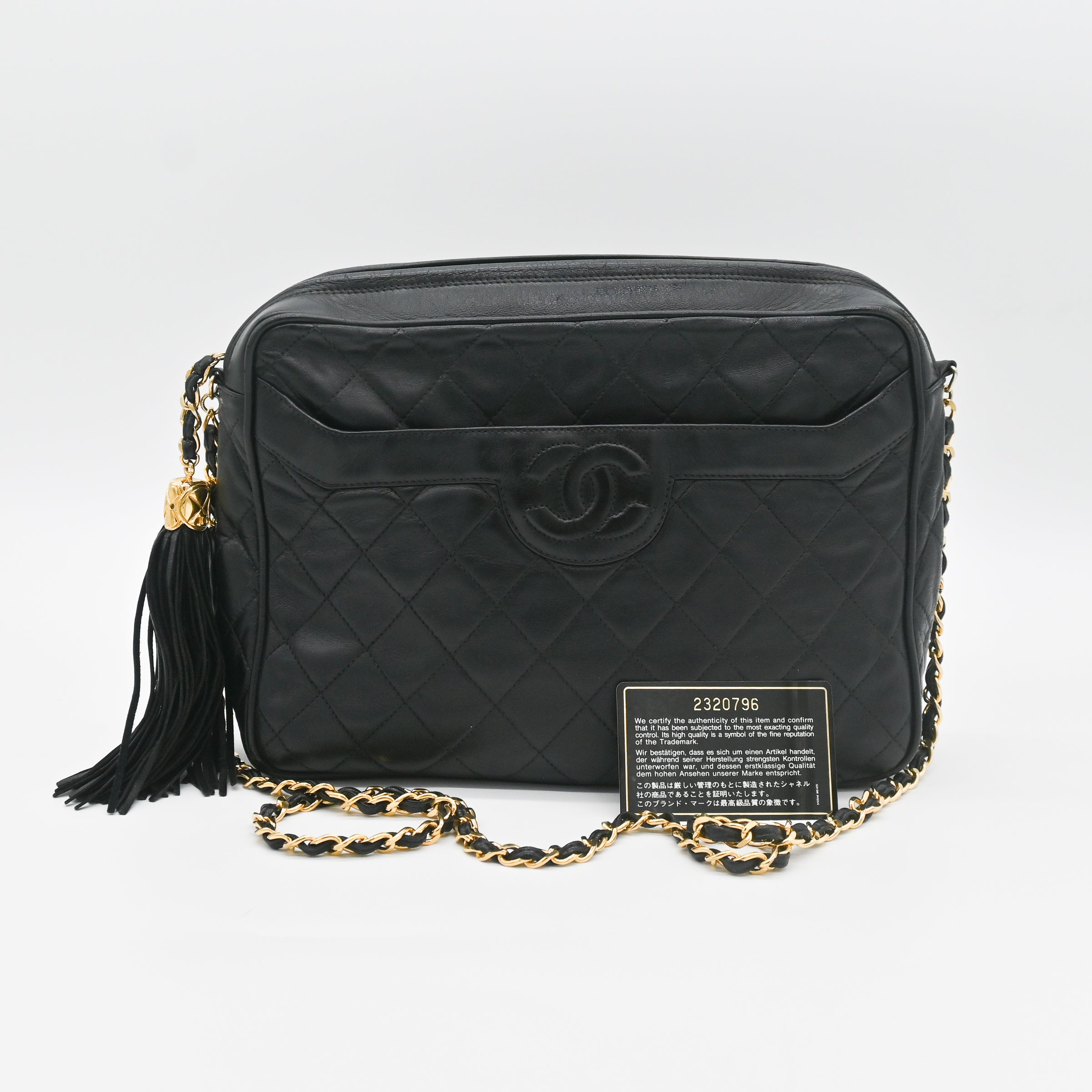 Chanel Vintage Matrasse Fringe Crossbody Camera Bag Quilted Lambskin