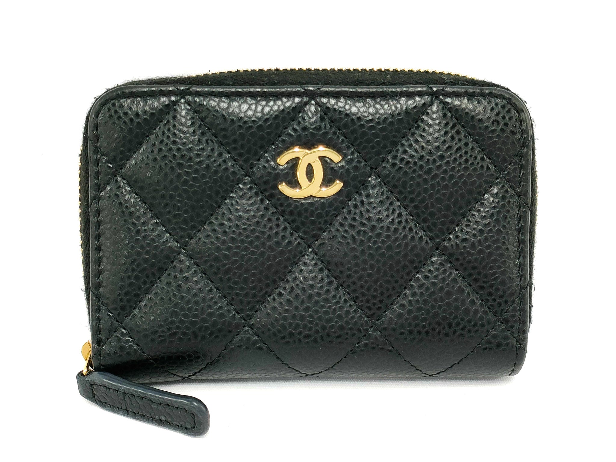 Chanel Black Caviar Zip Classic Coin Purse