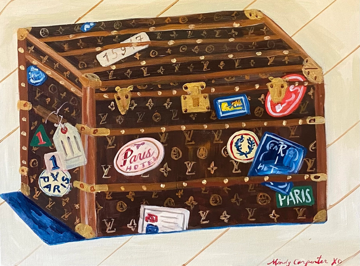 Vintage Trunk Postcard - Vault 55 | Preowned Designer Handbags