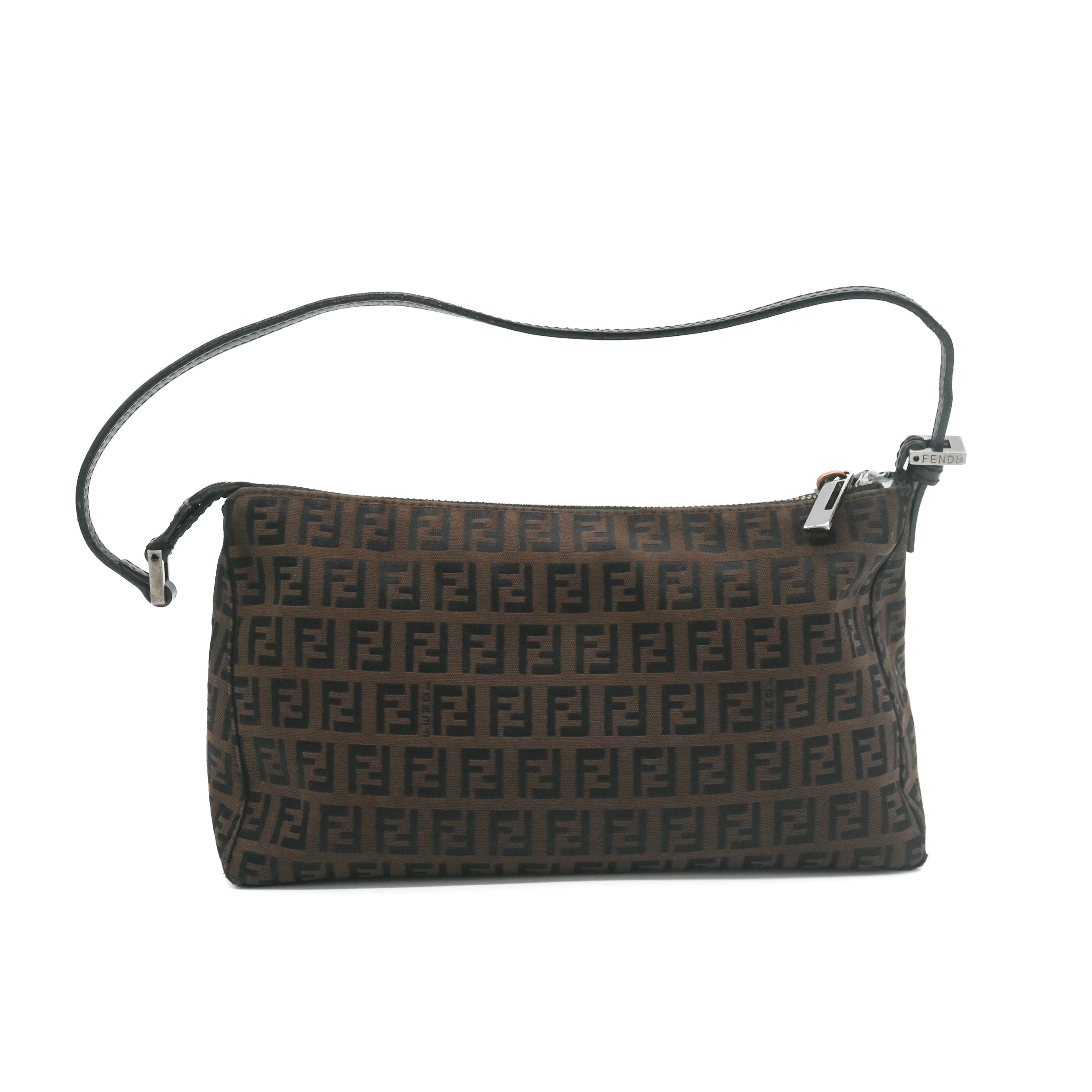 Fendi Zucchino Brown Pochette Shoulder Bag