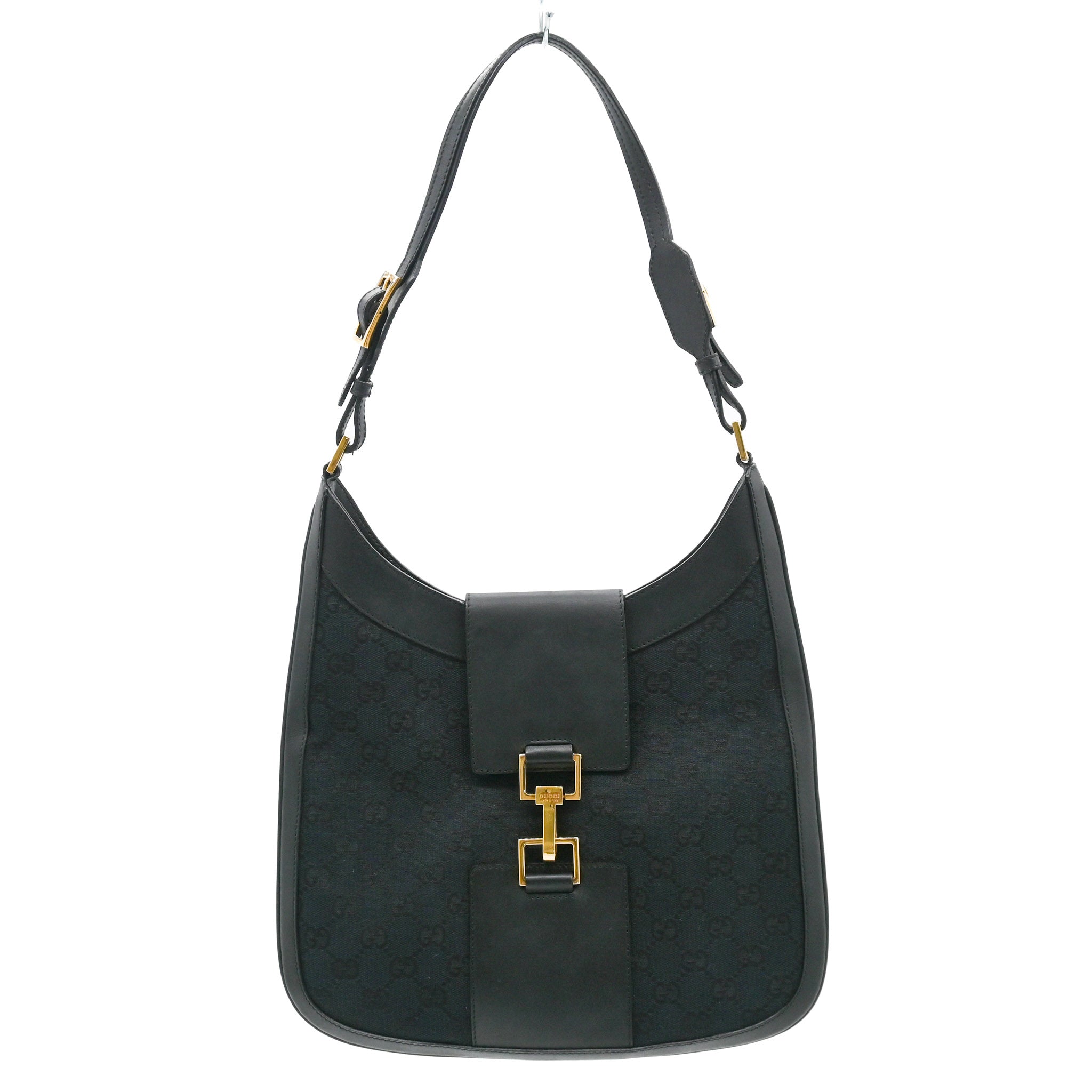 Gucci Vintage Black GG Canvas Jackie Hobo Shoulder Bag - Vault 55 | Preowned Designer Handbags