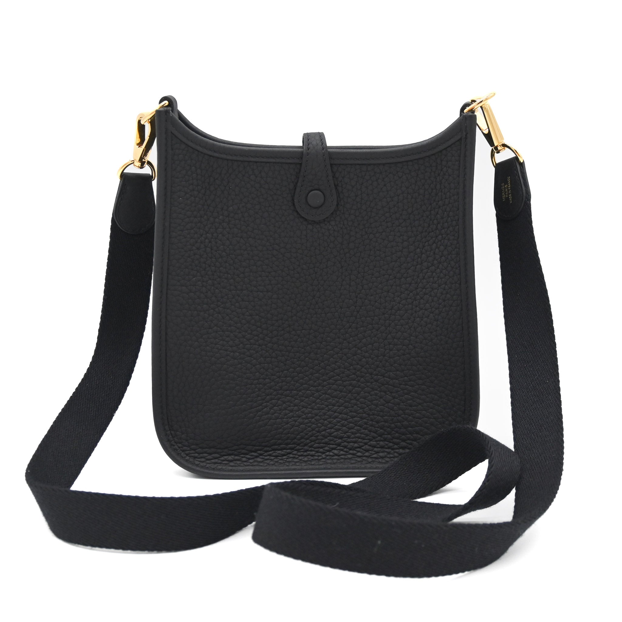 Hermes Black Mini Evelyne TPM Crossbody Bag Gen III Clemence - Vault 55 | Authentic Preowned Luxury