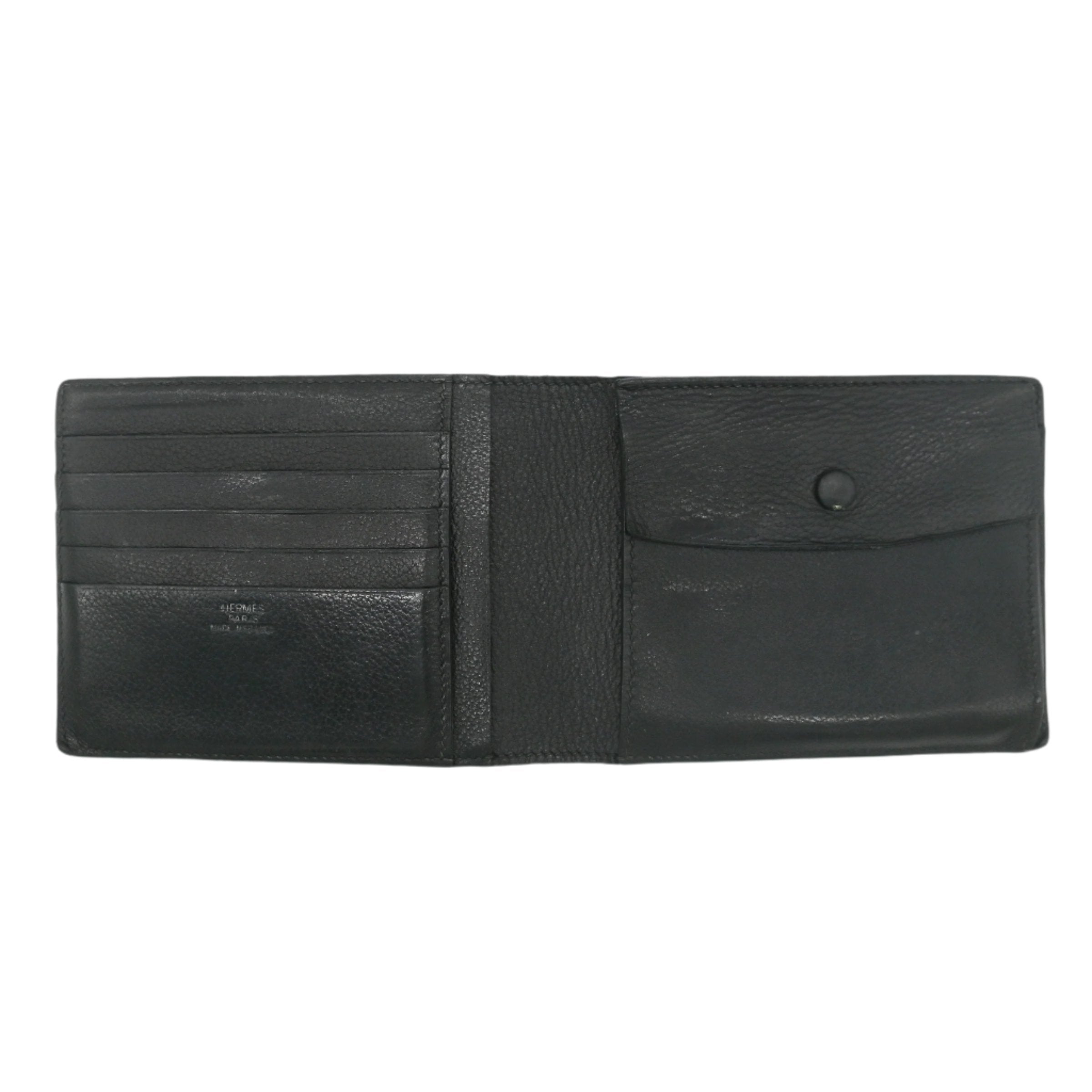 Hèrmes MC2 Galilei Bi-Fold Wallet in Black Swift Leather