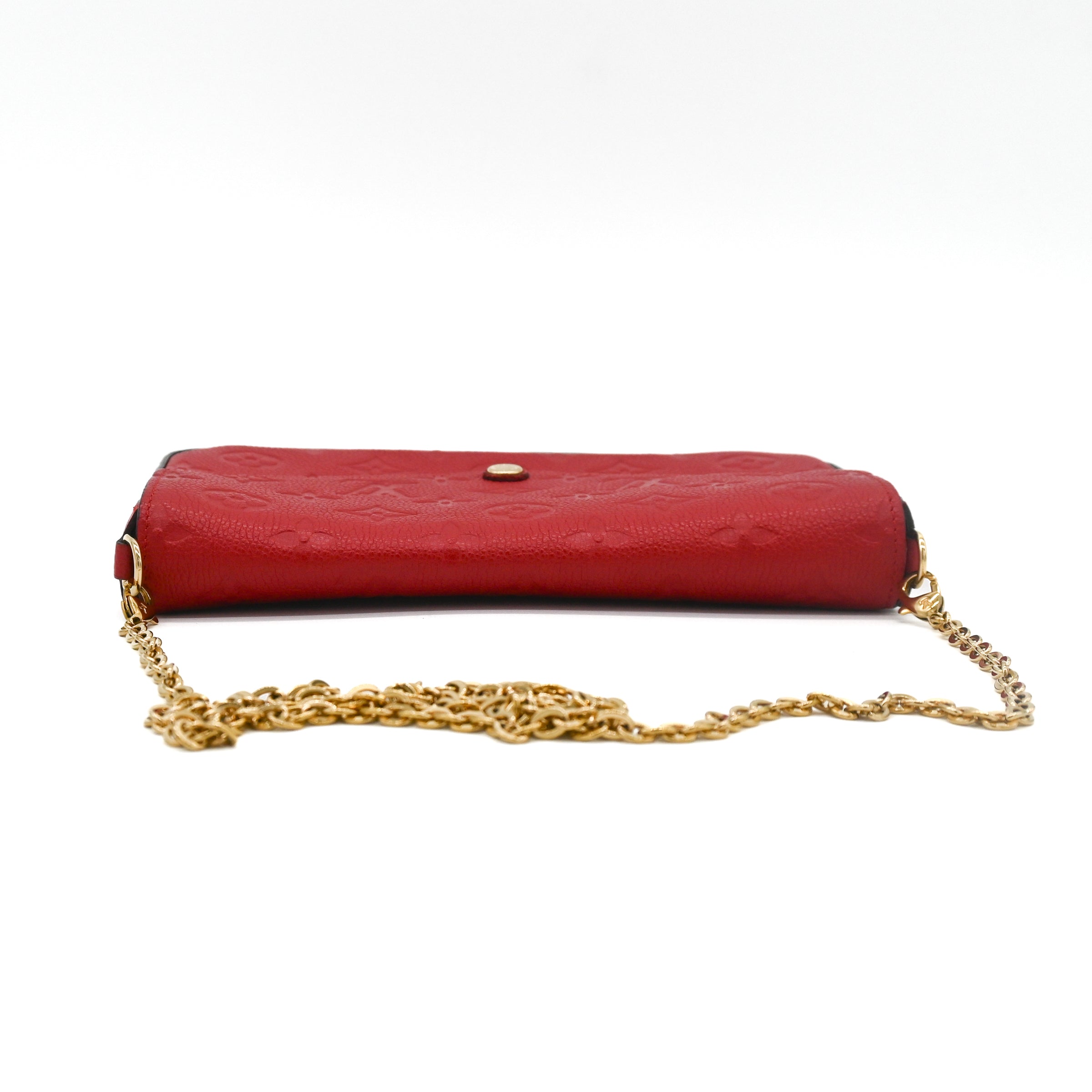 Louis Vuitton Red Monogram Empreinte Pochette Felicie Crossbody Bag